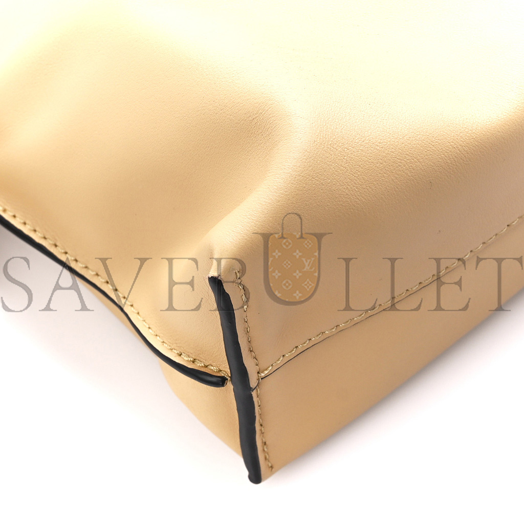 l*ew* calfskin mini flamenco knot clutch dark butter (23*18*7cm)