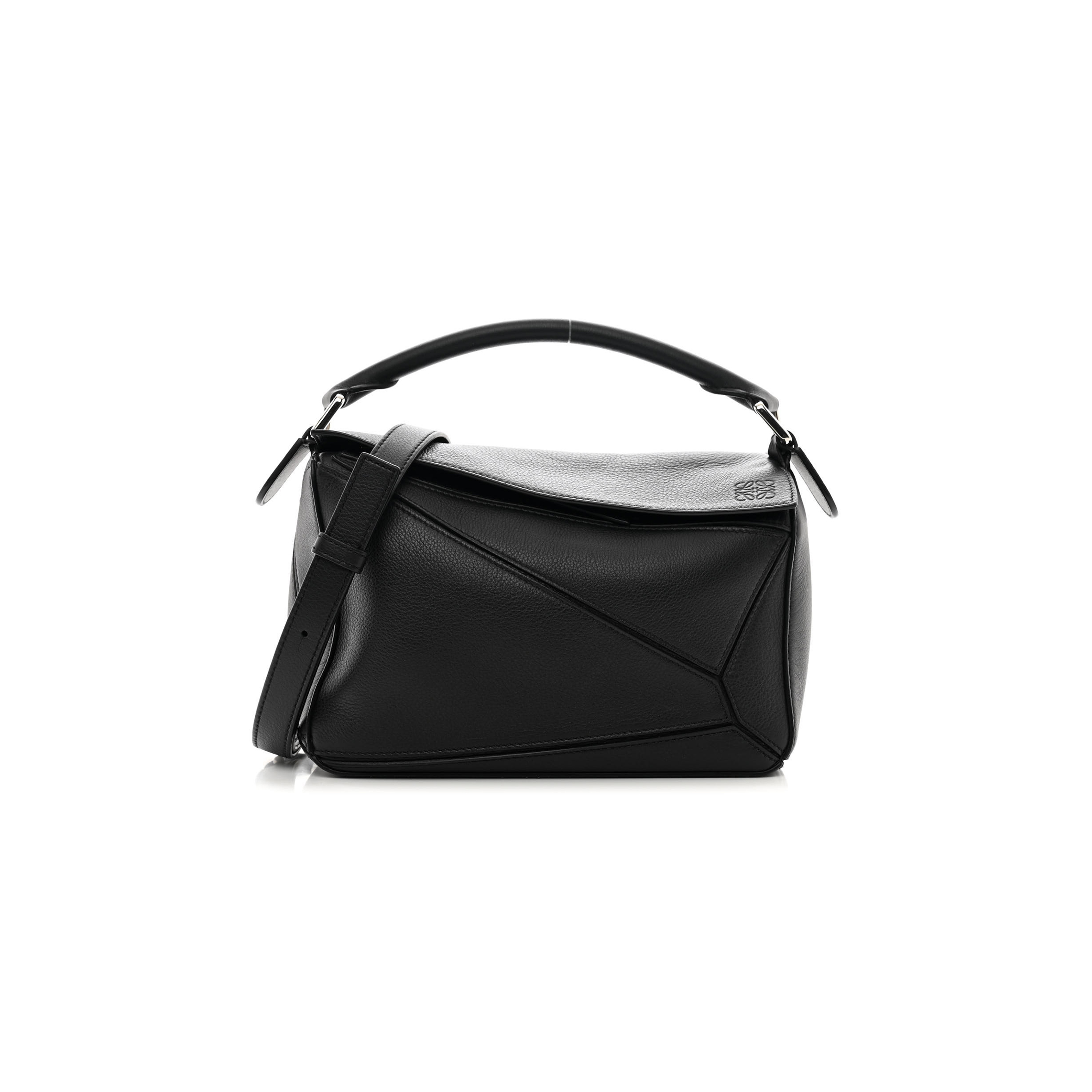 l*ew* calfskin small puzzle bag black (24*16.5*10.5cm)