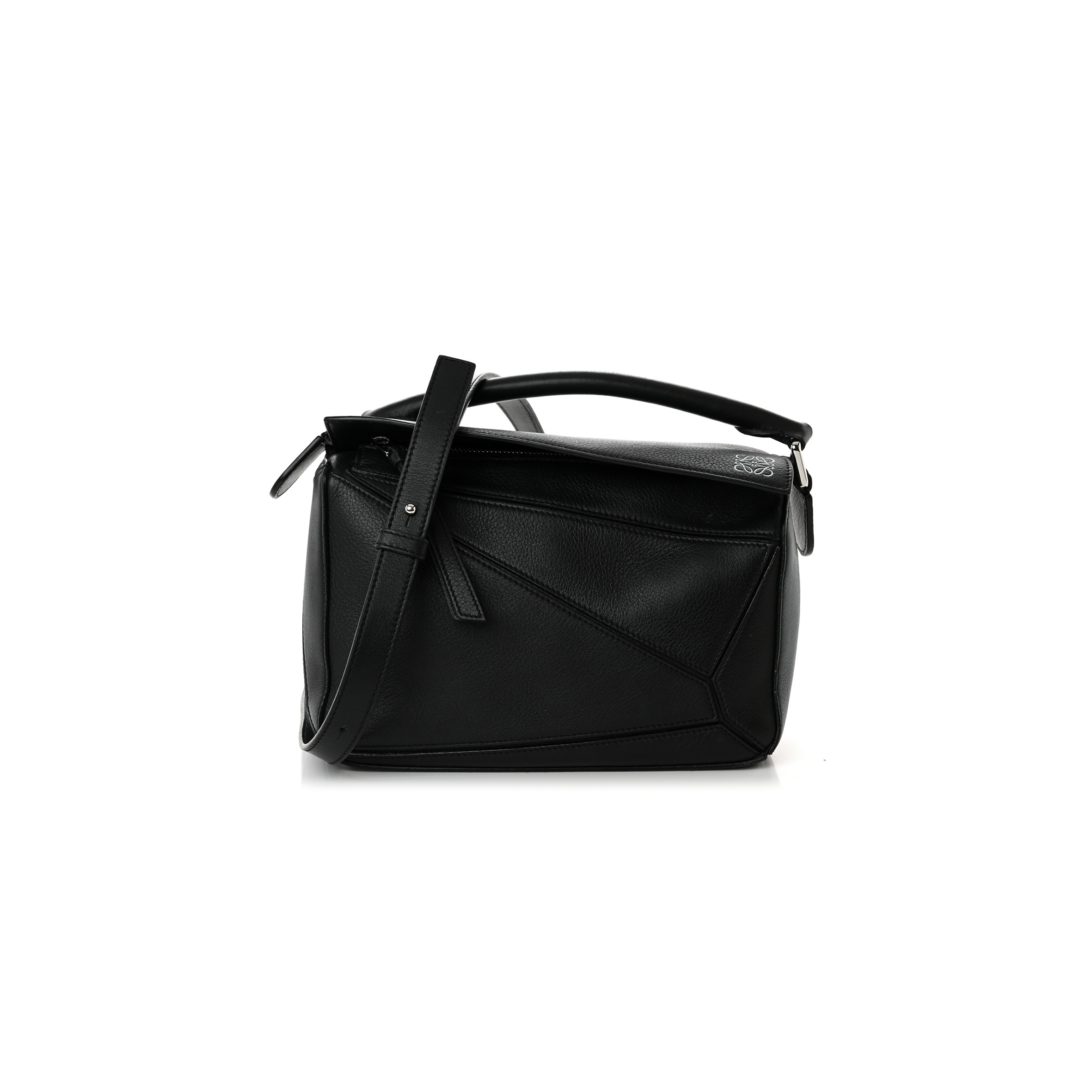 l*ew* calfskin medium puzzle bag black (24*16.5*10.5cm)