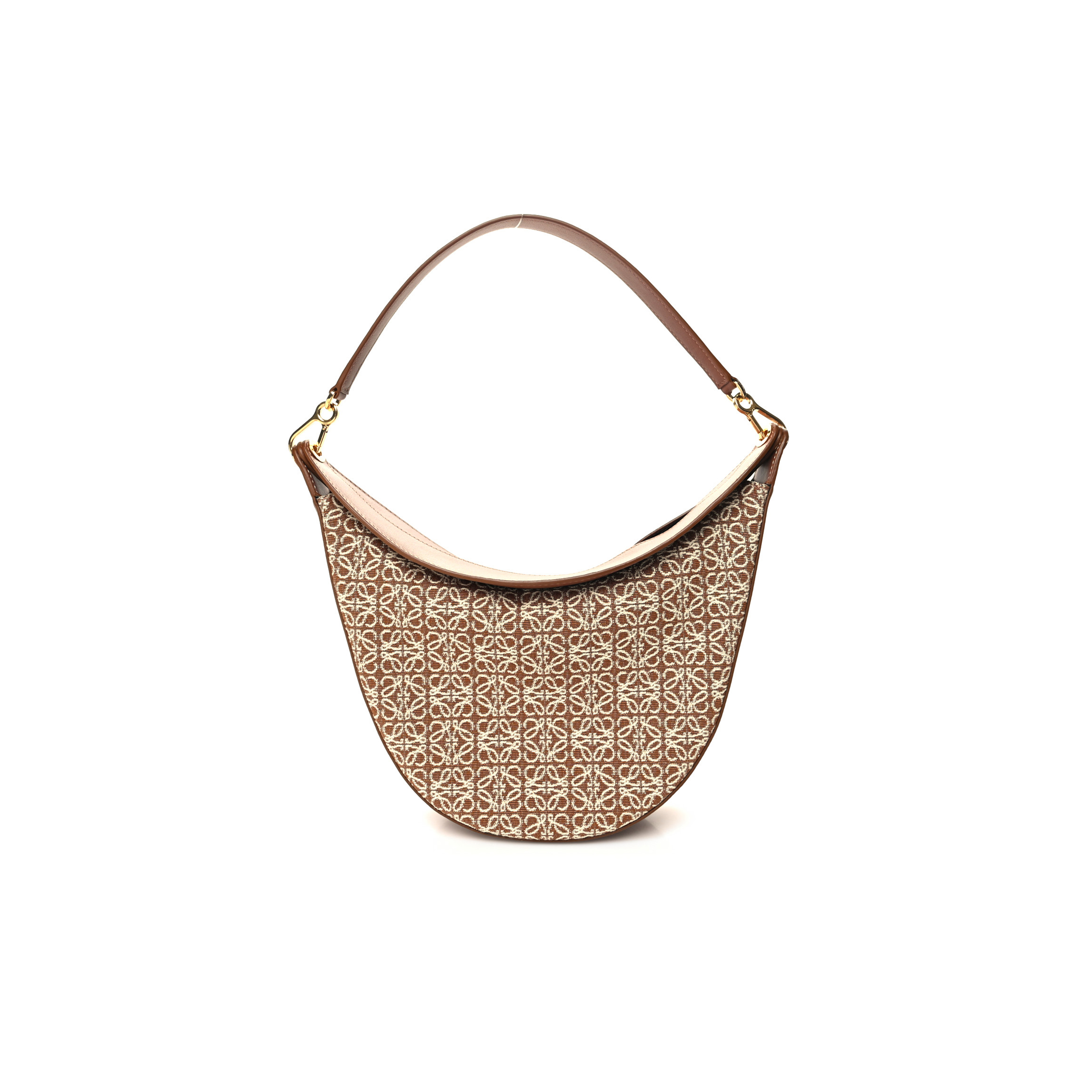 l*ew* jacquard anagram calfskin luna bag tan pecan (26*17*8cm)