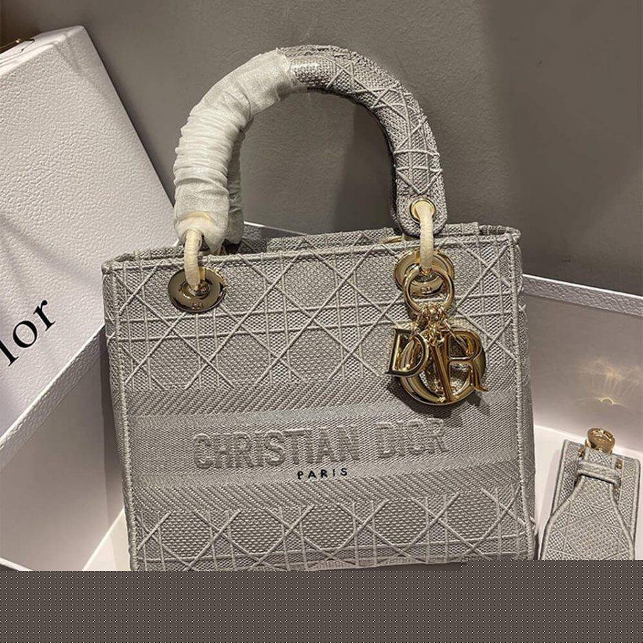 D*or medium lady d-lite bag m0565orey_m950 (24cm*20cm*11cm)