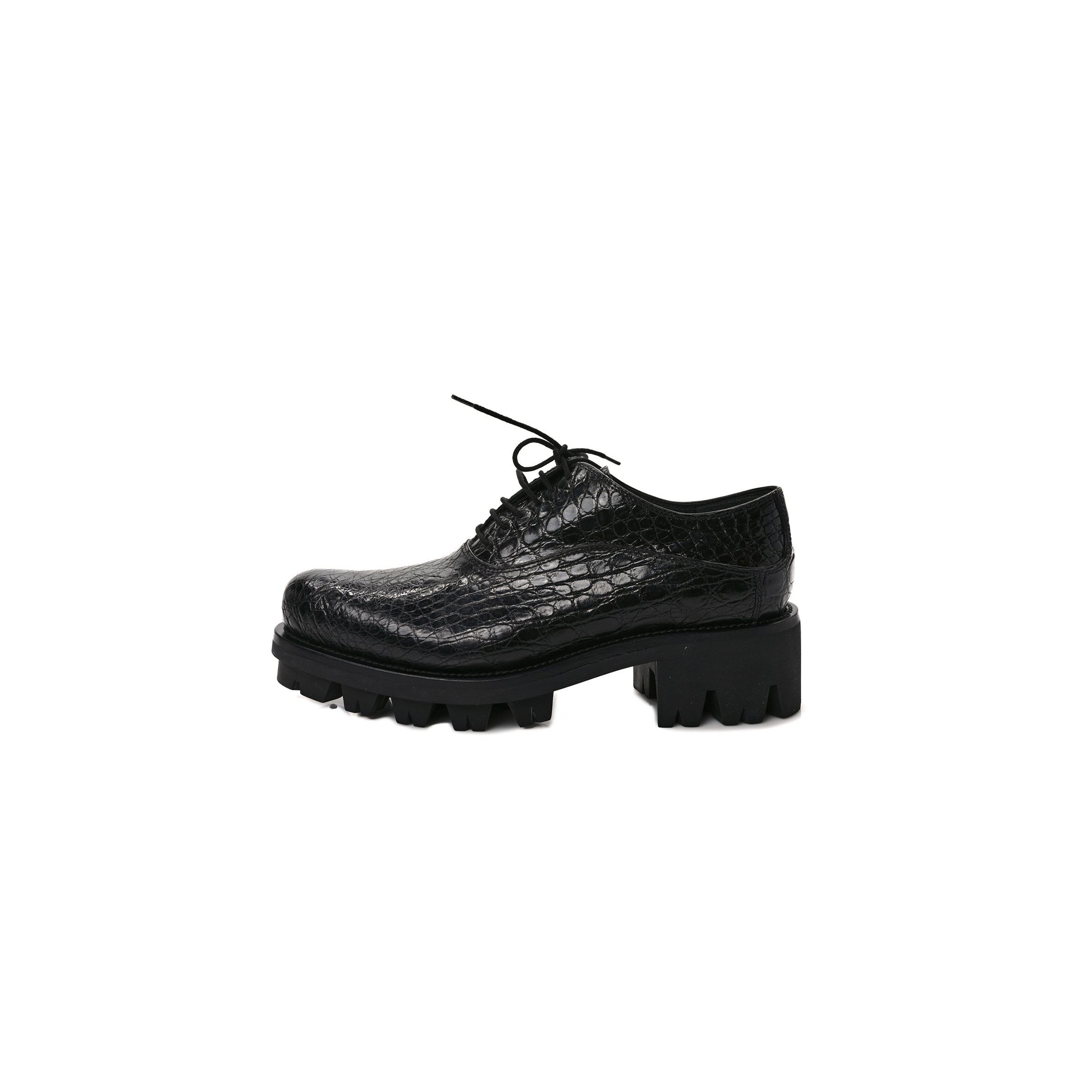 Pra*a crocodile lace up 50mm loafers 39 black