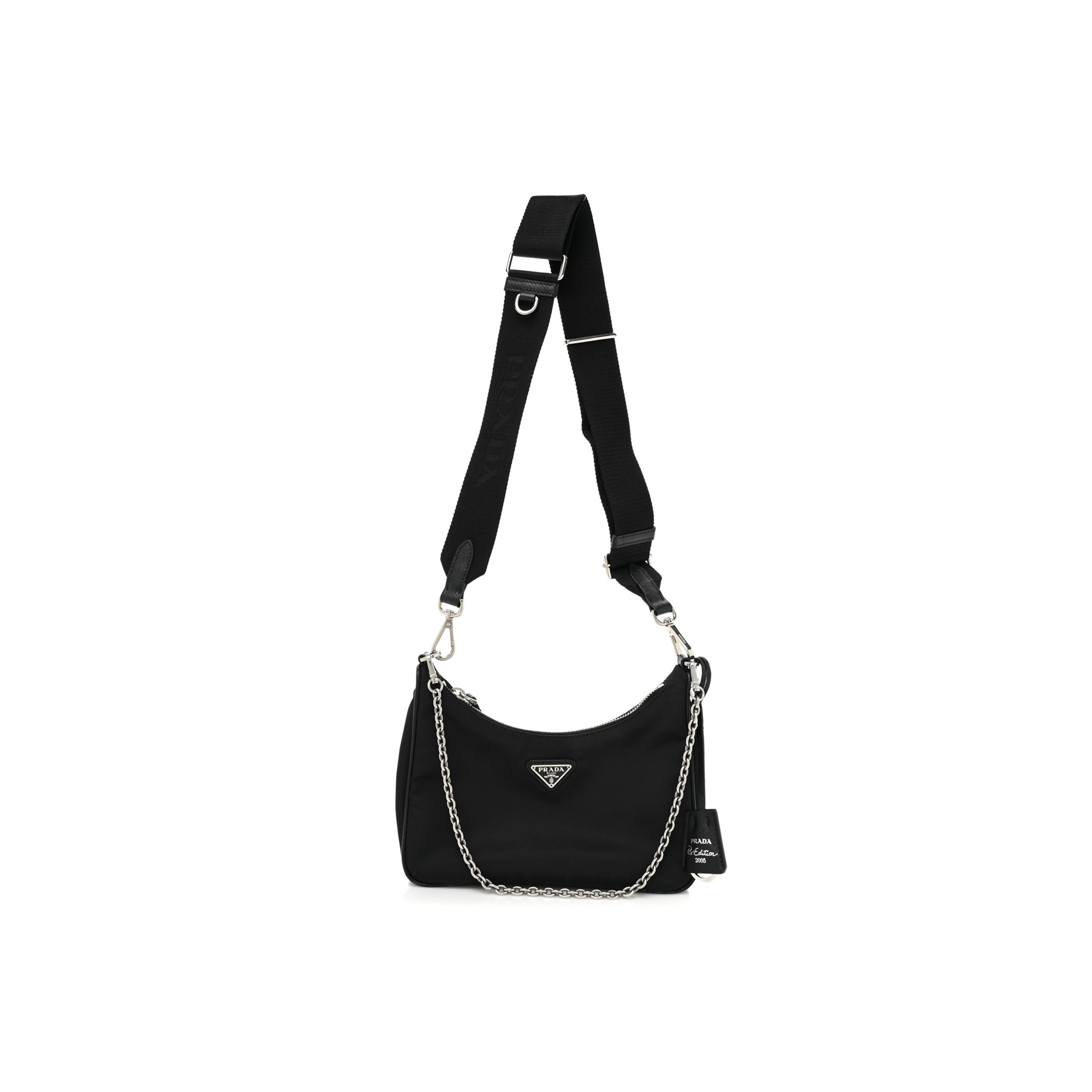 Pra*a nylon re-edition 2005 shoulder bag black (22*16*6cm)