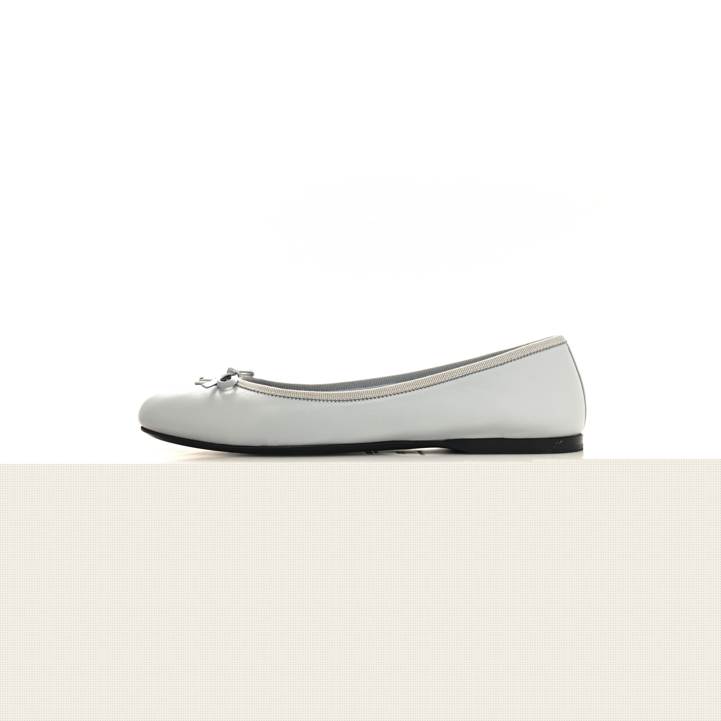 Pra*a metallic lambskin bow ballerina flats 38.5 fiordaliso