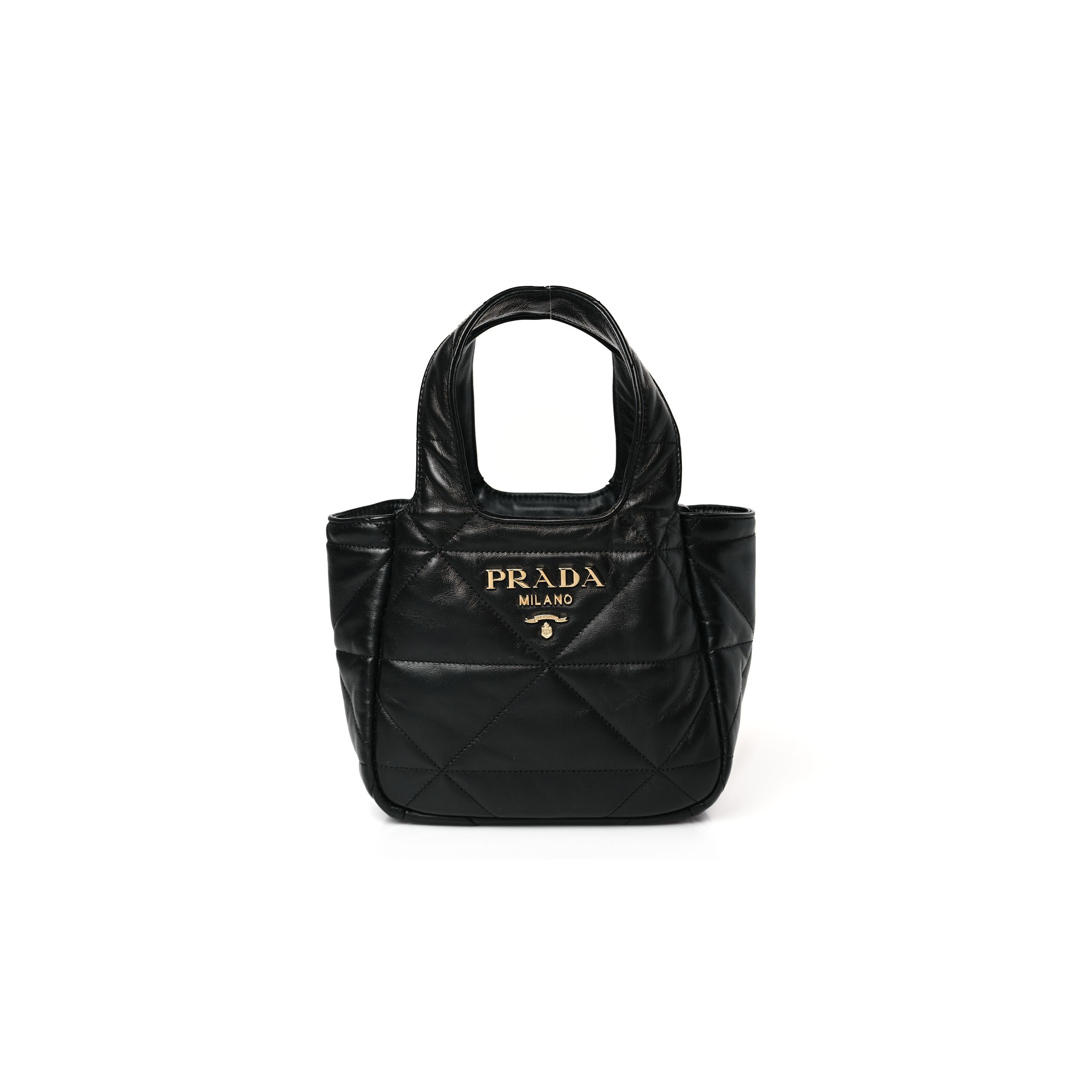 Pra*a nappa quilted small tote black (29*24*11cm)