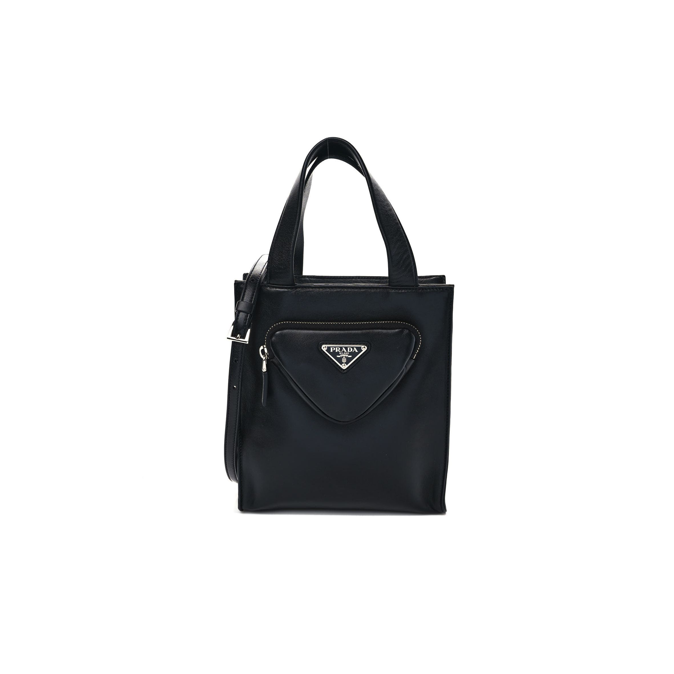 Pra*a vitello daino mini pocket tote black (19*17*10cm)