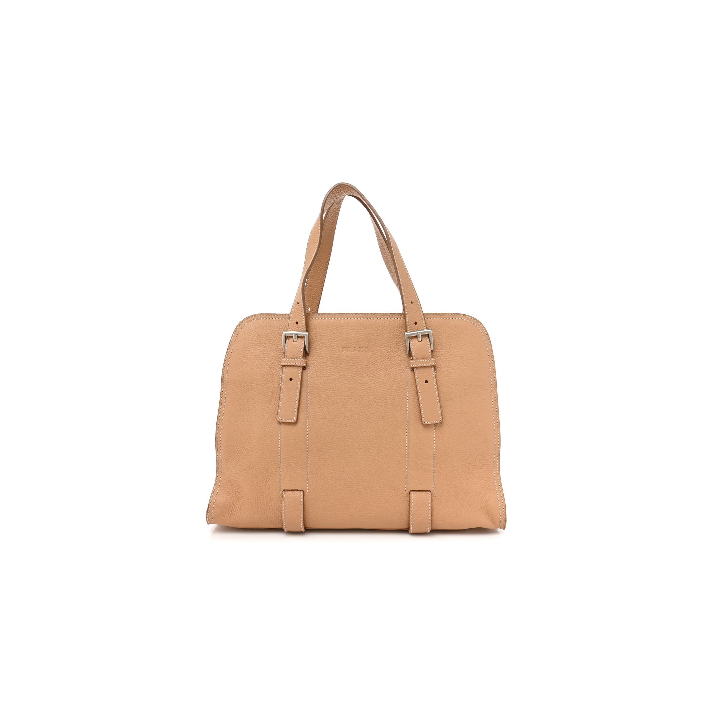 Pra*a vitello daino shoulder bag sughero (36*25*15cm)