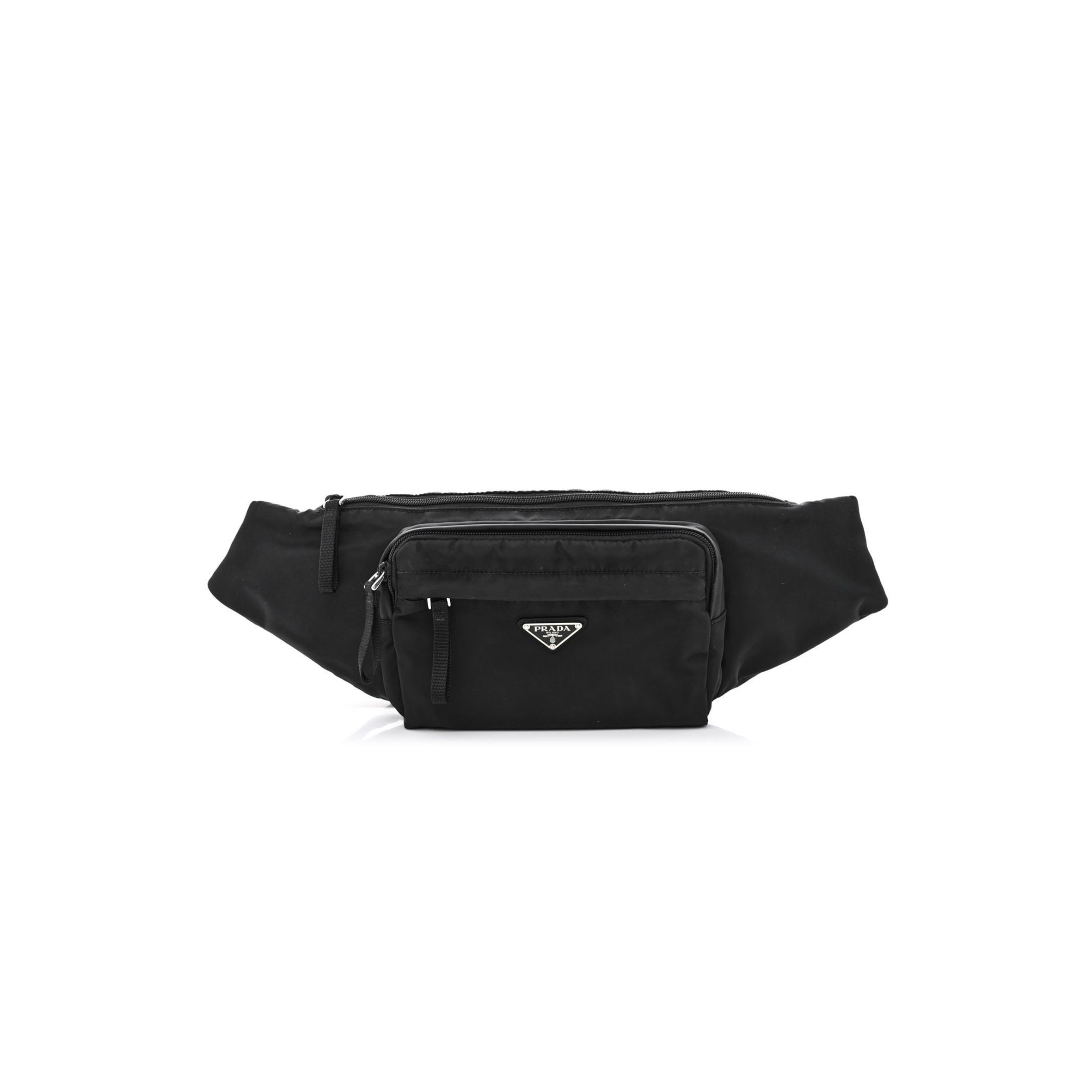 Pra*a tessuto nylon belt bag black (33*18*4cm)
