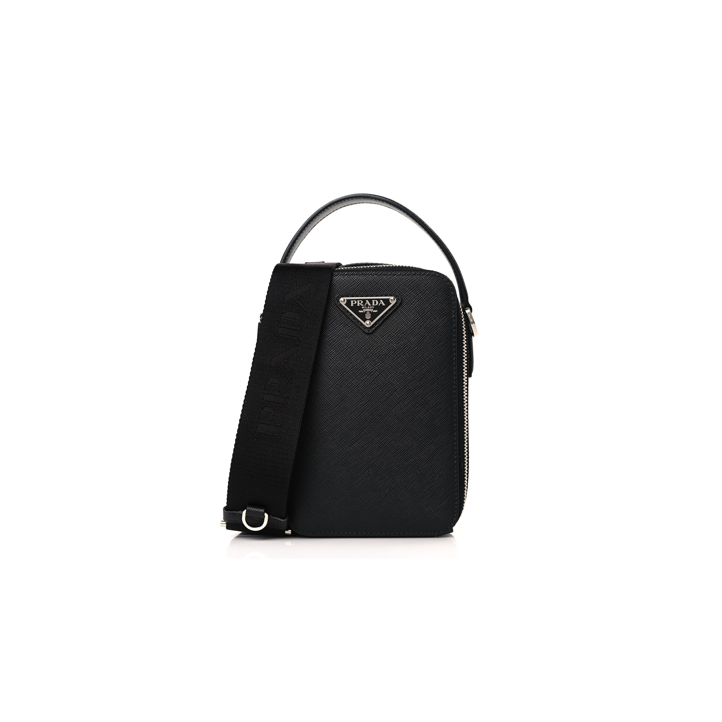 Pra*a saffiano brique crossbody bag black (18*11*6cm)