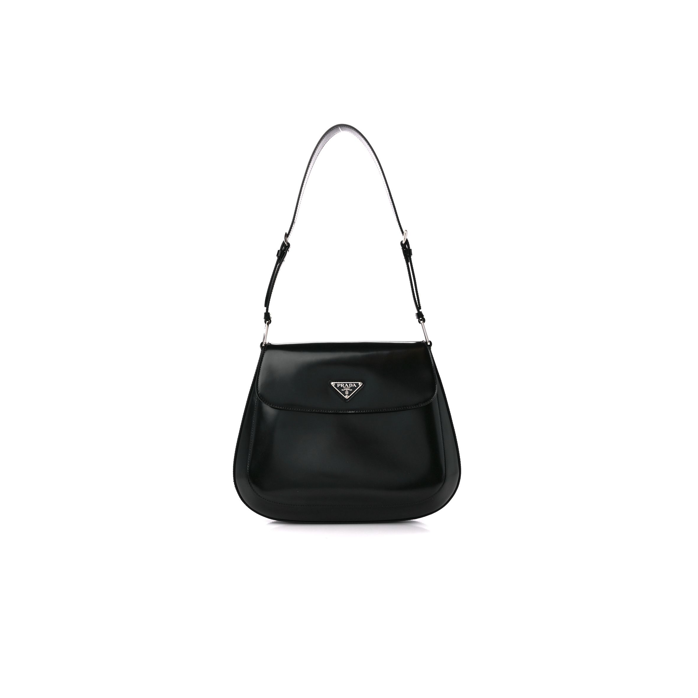 Pra*a spazzolato cleo flap shoulder bag black (22*17*3cm)