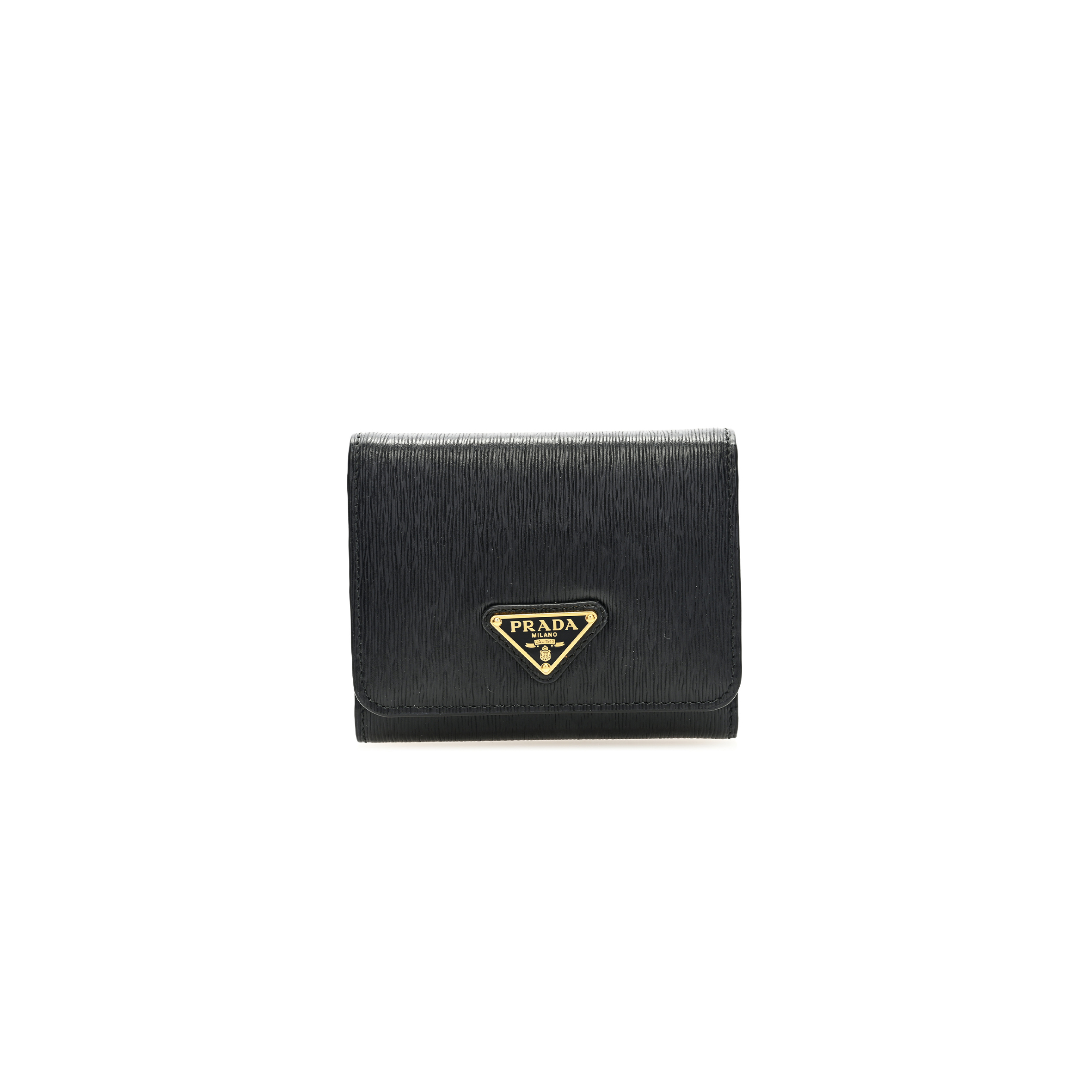 Pra*a vitello move tri-fold compact wallet black (11*10*1cm)