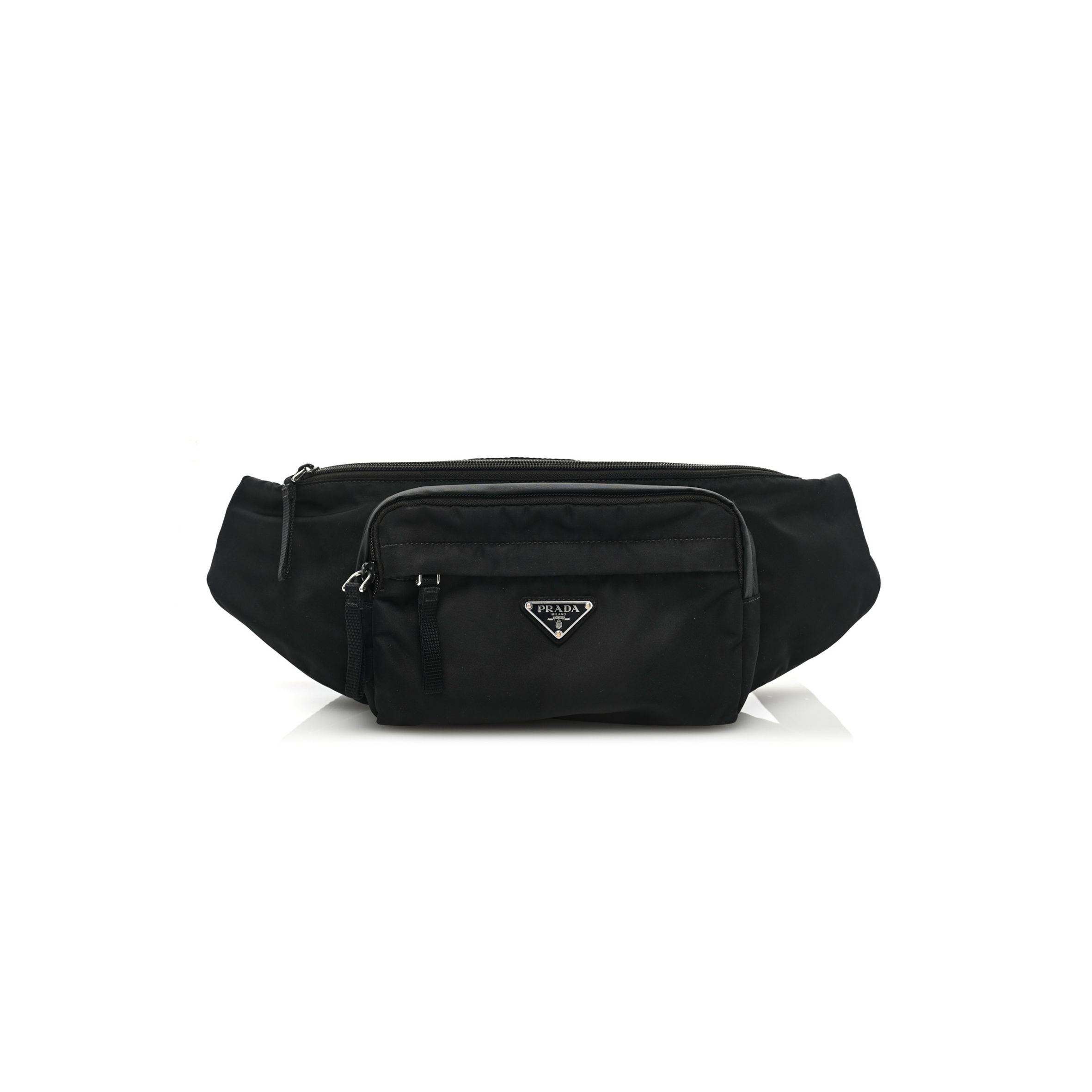 Pra*a tessuto nylon montagna belt bag black (33*13*6cm)
