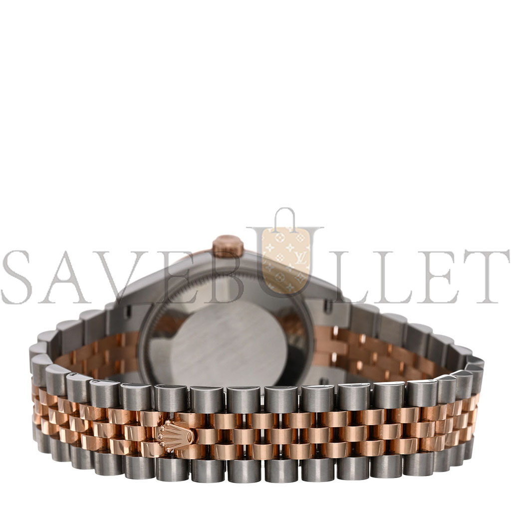 R*l*x stainless steel 18k everose gold 31mm oyster perpetual datejust watch dark rhodium 278271