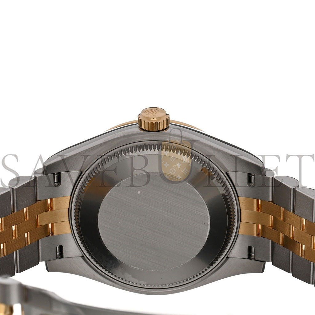 r*l*x stainless steel 18k yellow gold Di*m*nd 31mm oyster perpetual datejust watch olive green roman 278273