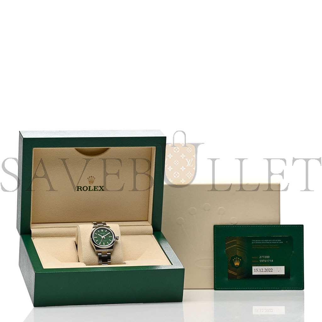 R*l*x stainless steel 31mm oyster perpetual watch green 277200
