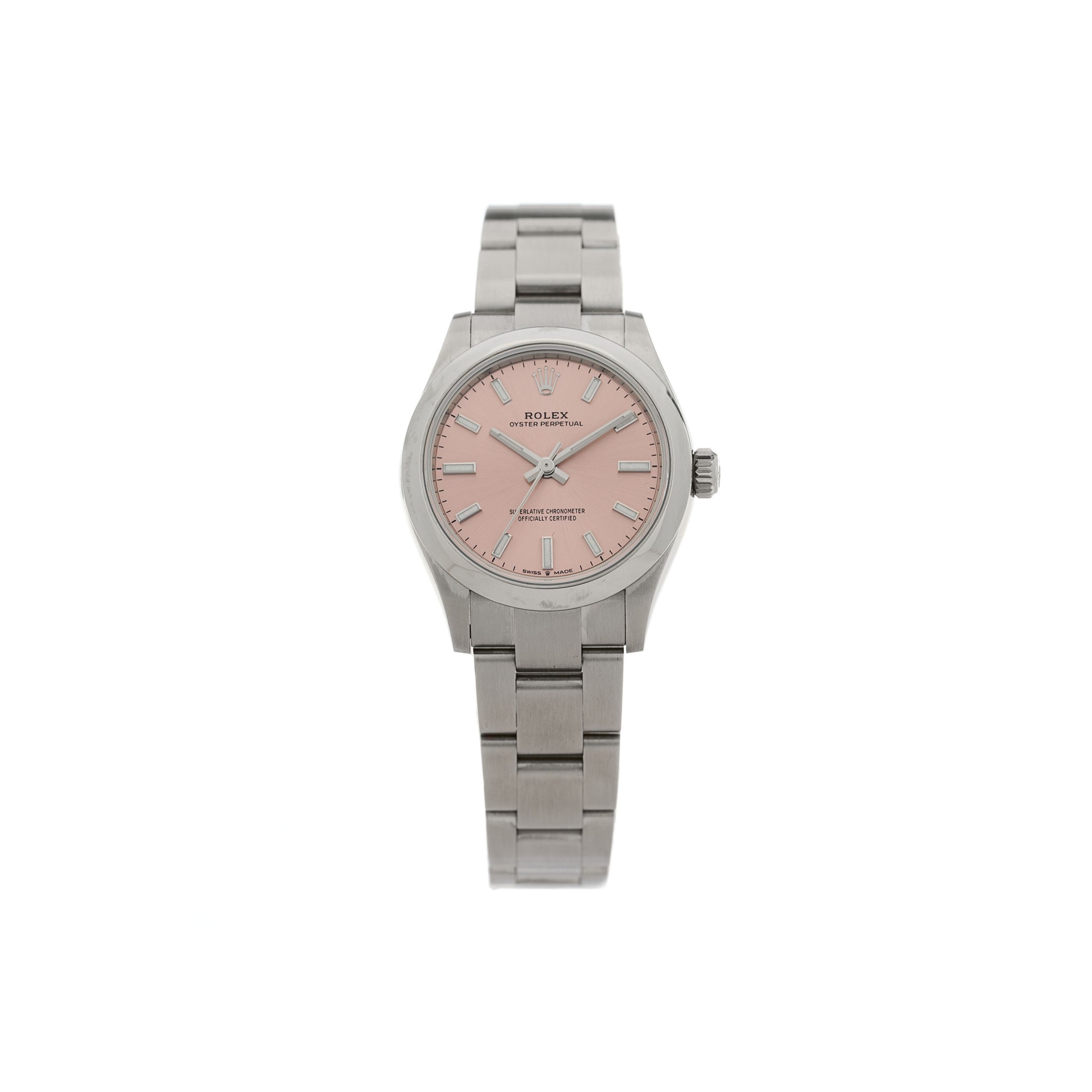 R*l*x stainless steel 31mm oyster perpetual watch pink 277200