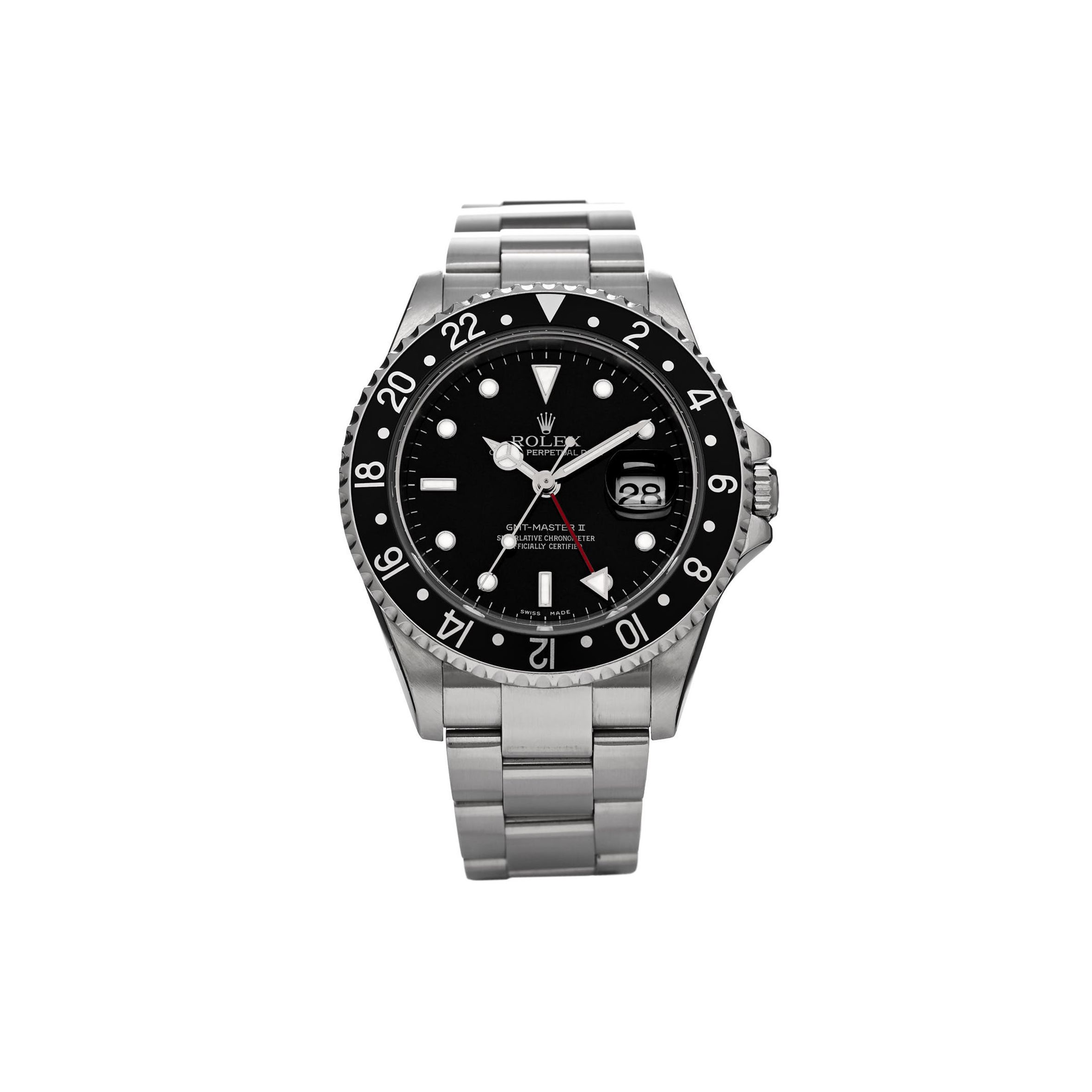 R*l*x stainless steel 40mm oyster perpetual date gmt master ii watch black 16710