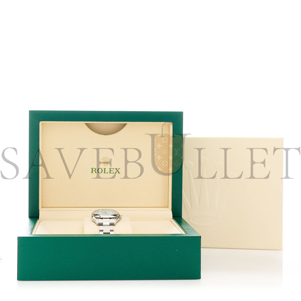 R*l*x stainless steel 31mm oyster perpetual watch turquoise 277200