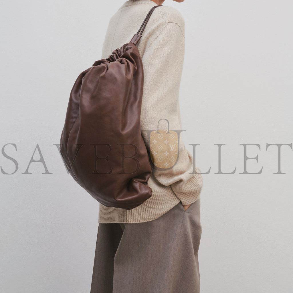 T*e R*w puffy backpack in leather chocolate w1604l114chpld (47*28*8cm)