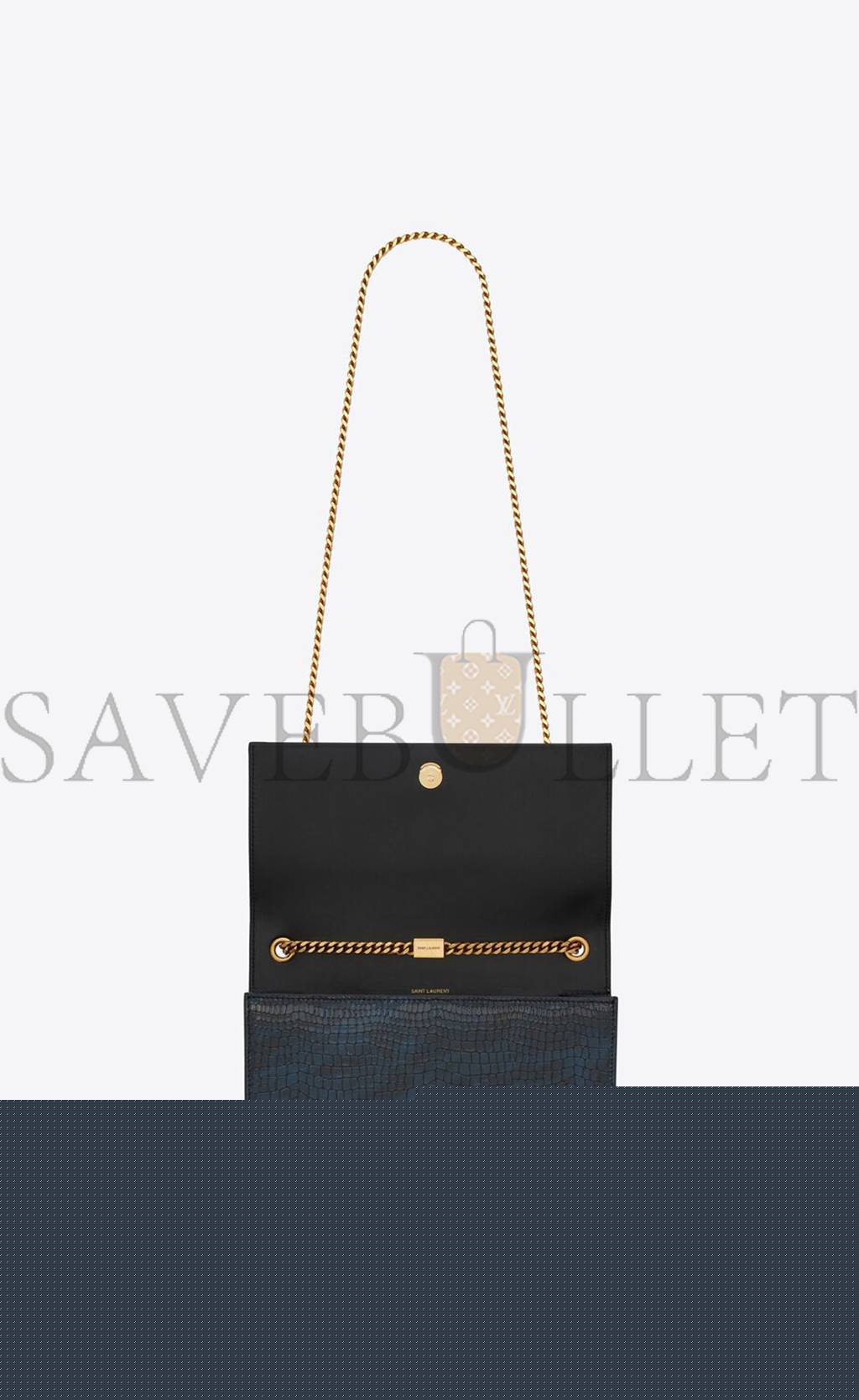Y*L kate medium chain bag with tassel in shiny crocodile-embossed leather 354119aaay14083 (24*14.5*5.5cm)