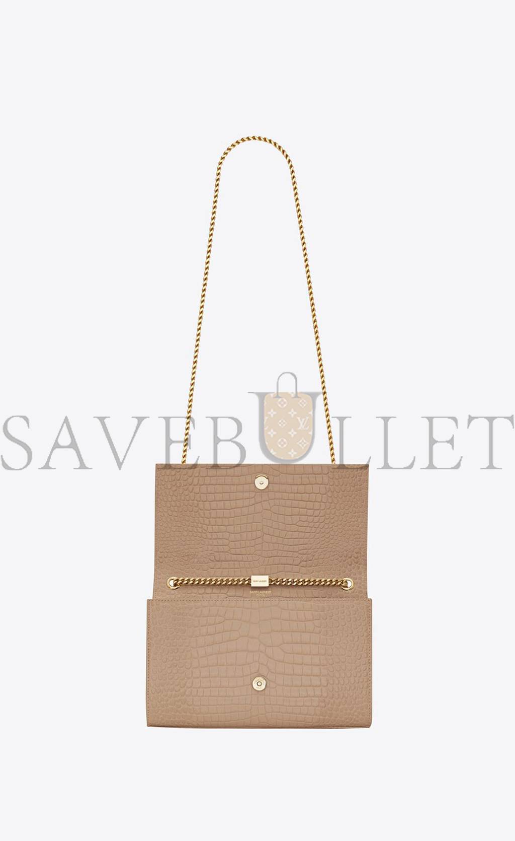 Y*L kate medium chain bag with tassel in crocodile-embossed shiny leather 354119dnd0j2721 (24*14.5*5.5cm)