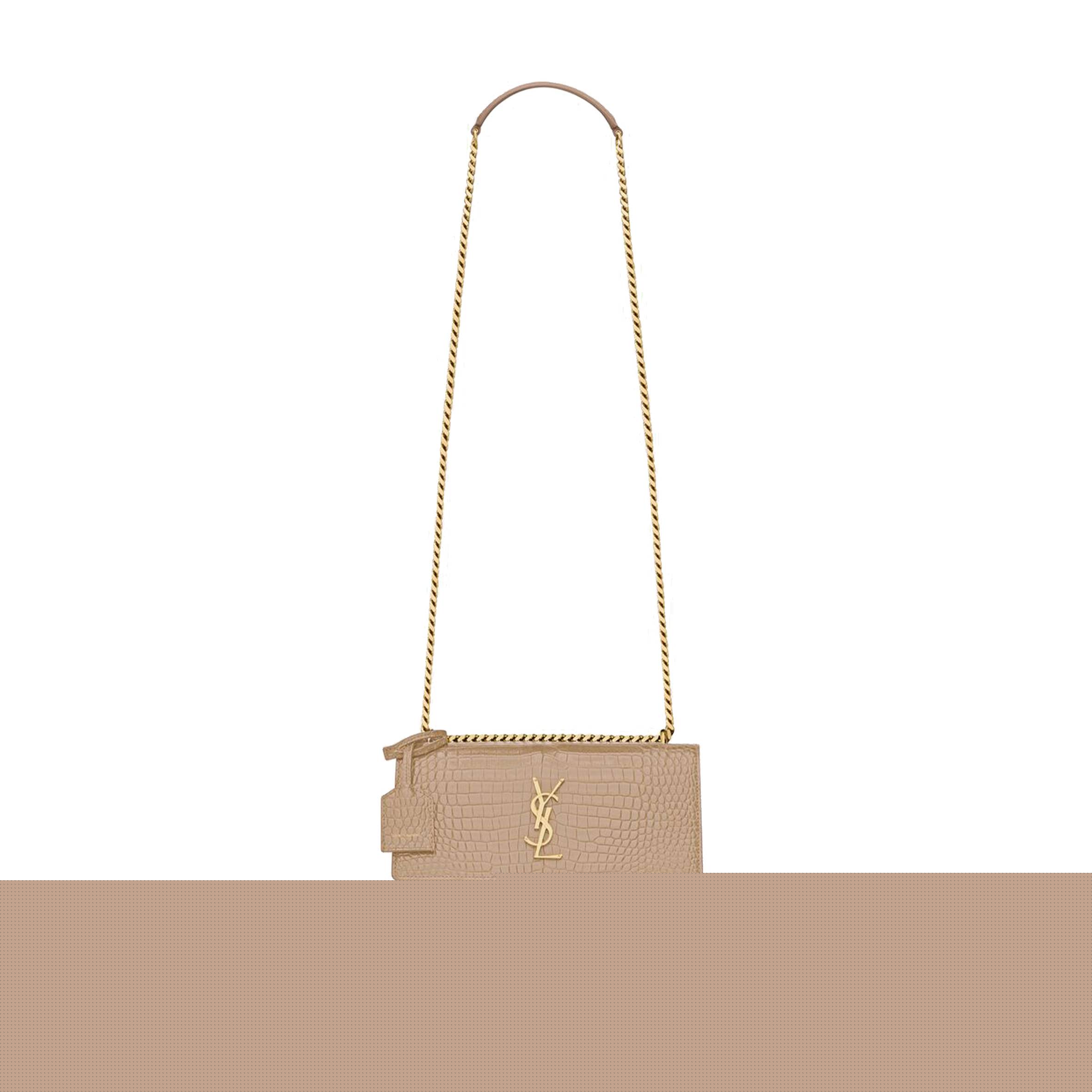 Y*L sunset medium chain bag in crocodile-embossed shiny leather 442906dnd0j2721 (22*16*6.5cm)