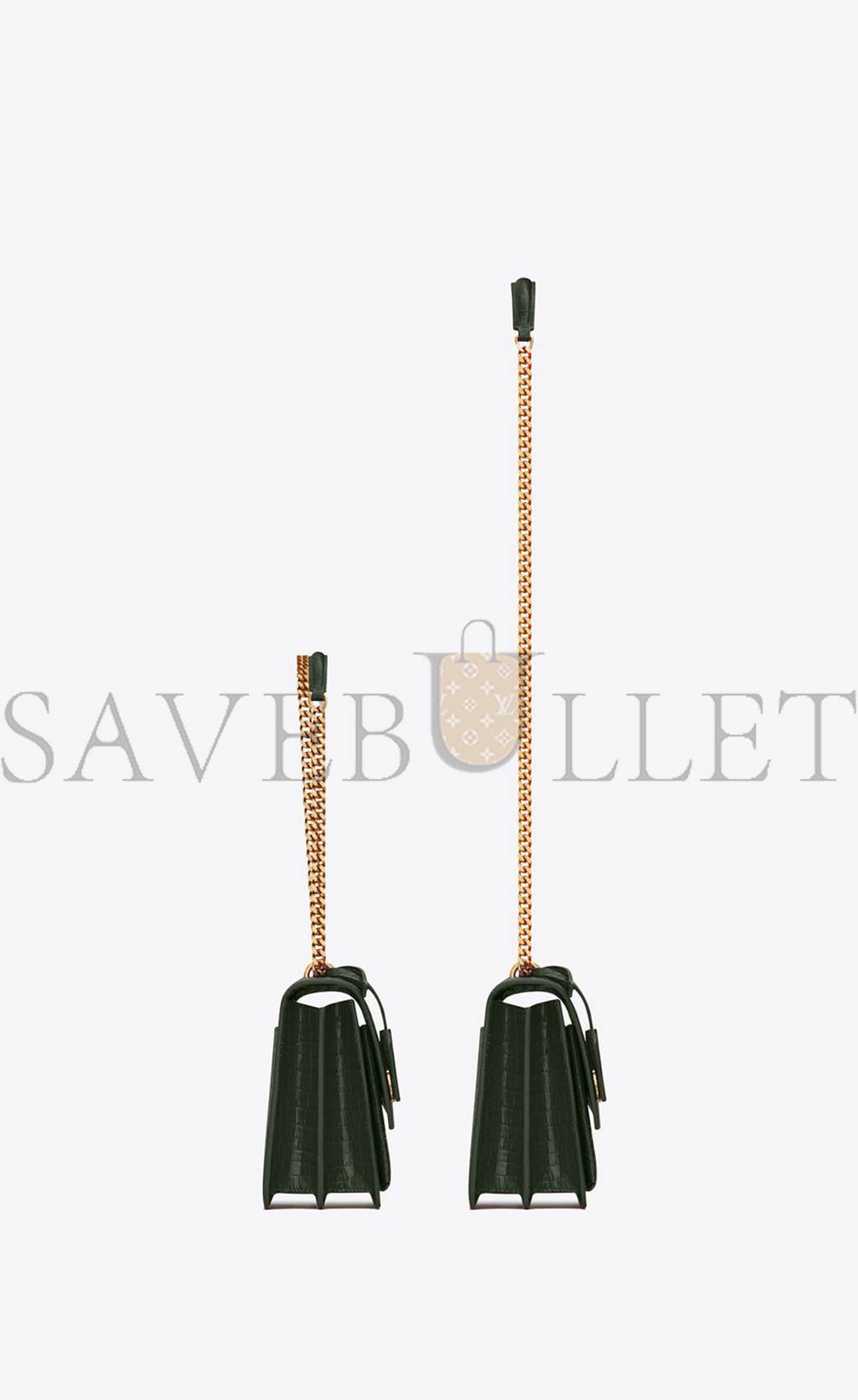 Y*L sunset medium chain bag in crocodile-embossed shiny leather 442906dnd0j3144 (22*16*6.5cm)