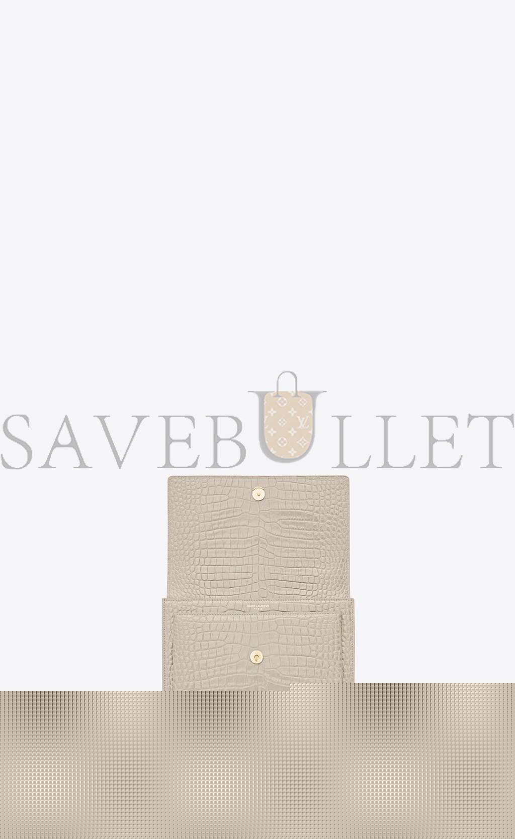 Y*L sunset medium chain bag in crocodile-embossed shiny leather 442906dnd0j9207 (22*16*6.5cm)