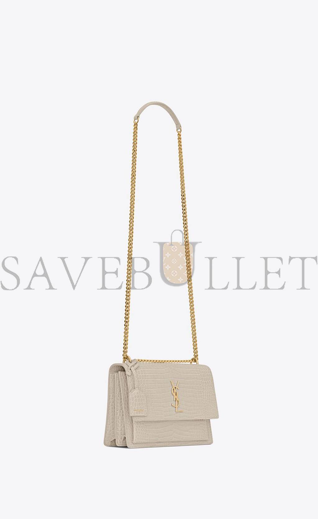 Y*L sunset medium chain bag in crocodile-embossed shiny leather 442906dnd0j9207 (22*16*6.5cm)