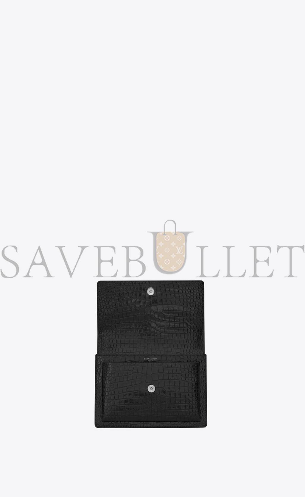 Y*L sunset medium chain bag in crocodile-embossed shiny leather 442906dnd0u1000 (22*16*6.5cm)