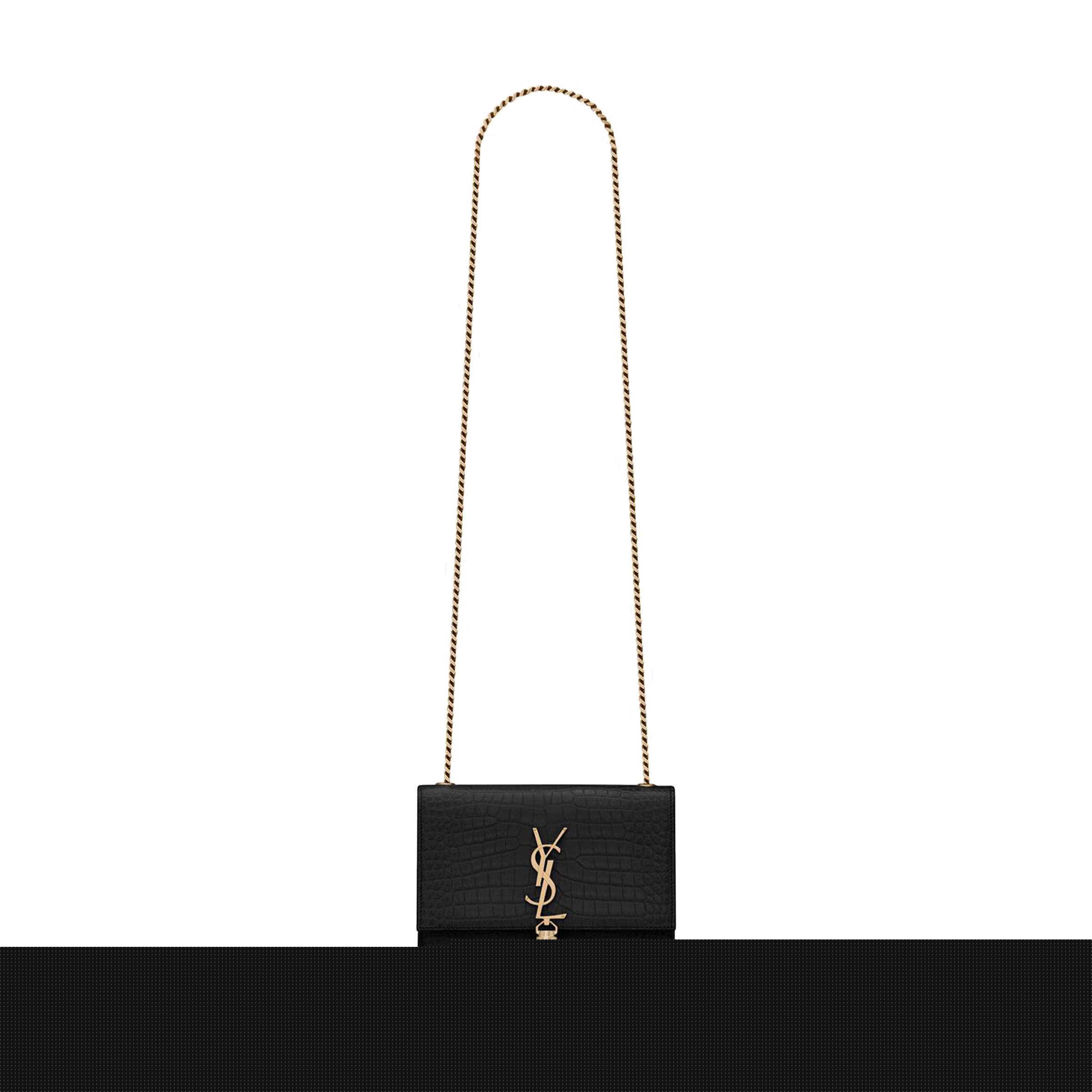 Y*L kate small chain bag with tassel in crocodile-embossed shiny leather 474366dnd0j1000 (20*12.5*5cm)