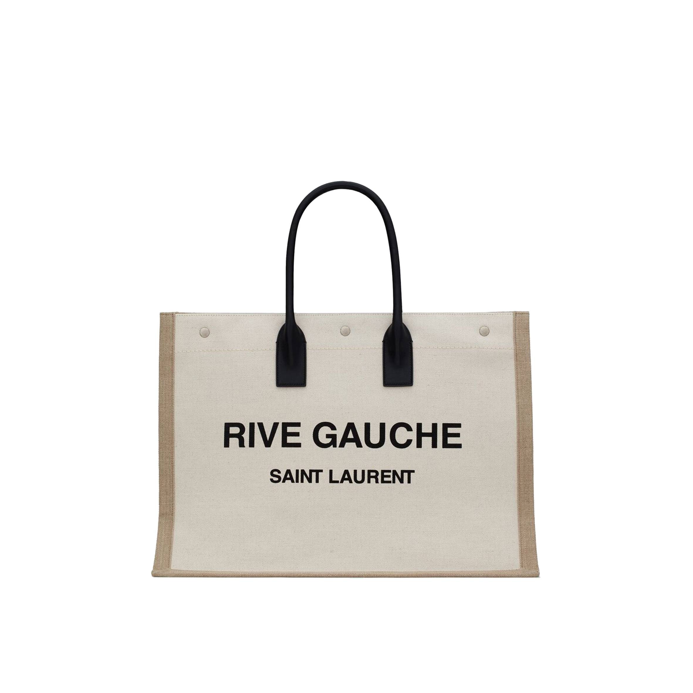 Y*L rive gauche tote bag in linen and leather 499290faabr9054 (48*36*16cm)