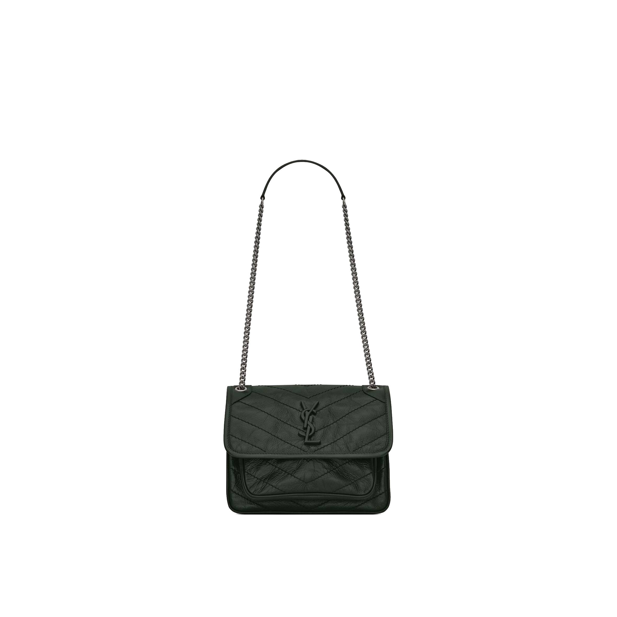 Y*L niki baby chain bag in crinkled vintage leather 5330370en043045 (21*16*7.5cm)