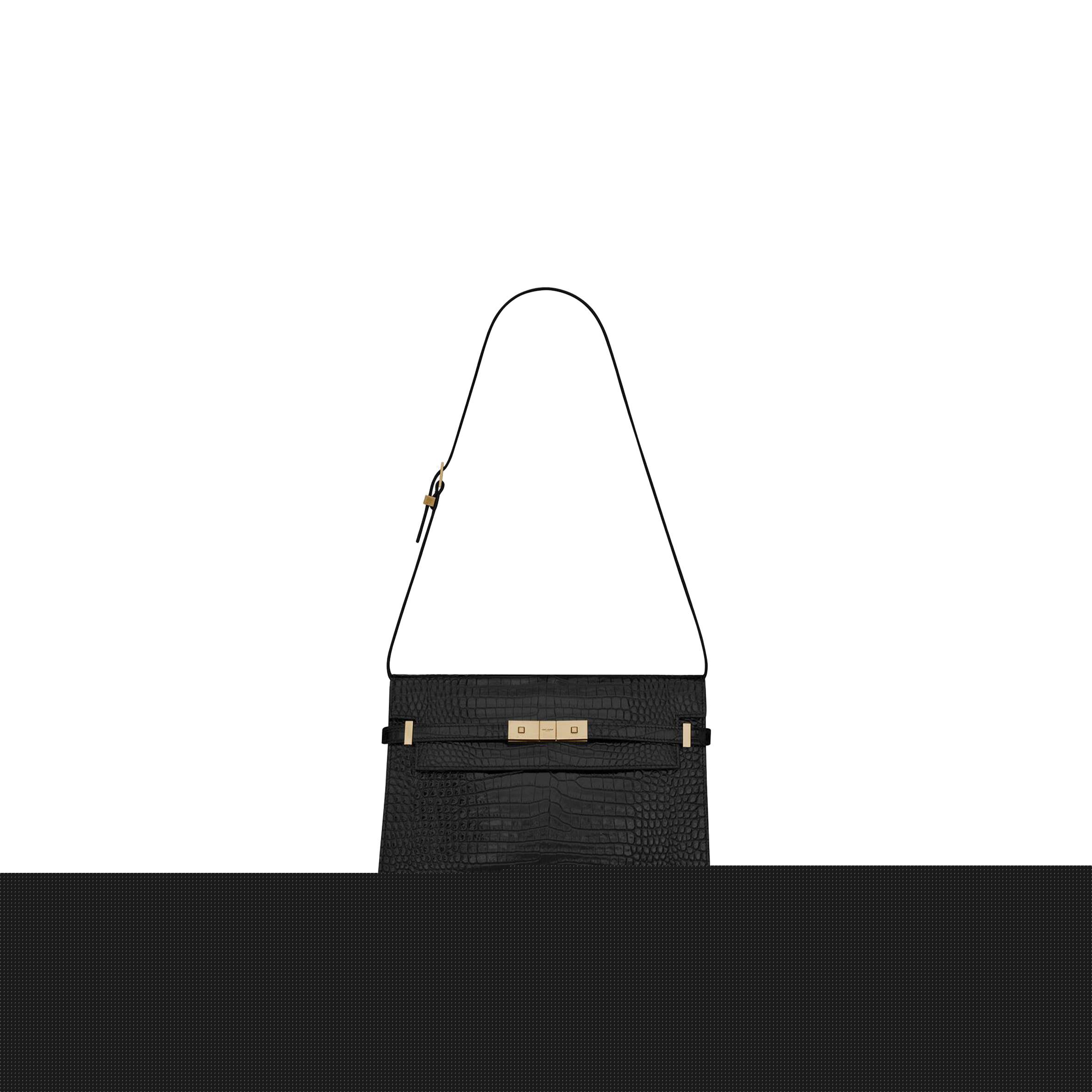 Y*L manhattan shoulder bag in crocodile-embossed shiny leather 579271dnd0j1000 (29*20*7.5cm）