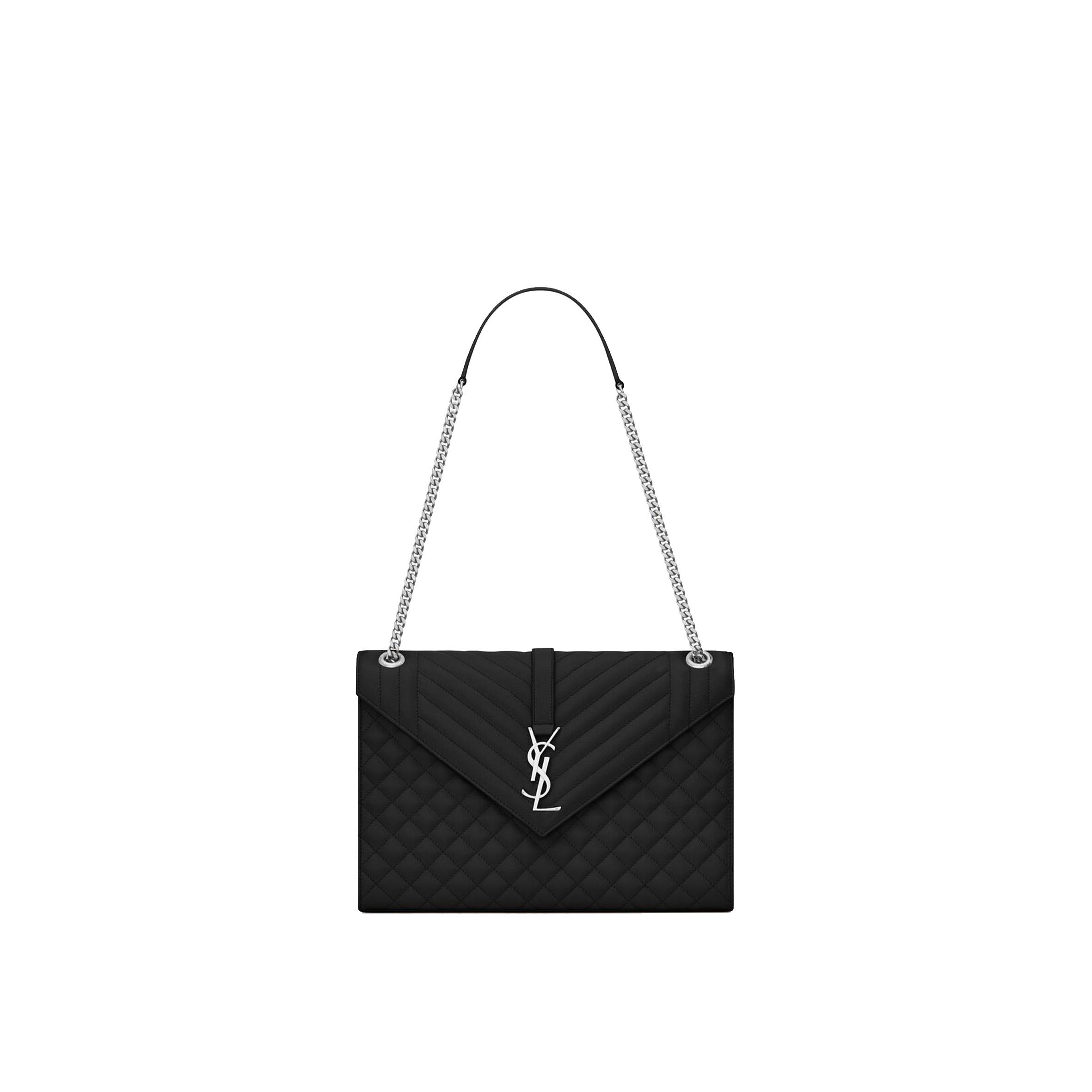Y*L envelope large bag in mix matelassé grain de poudre embossed leather 600166bow921000 (31*22*7.5cm)