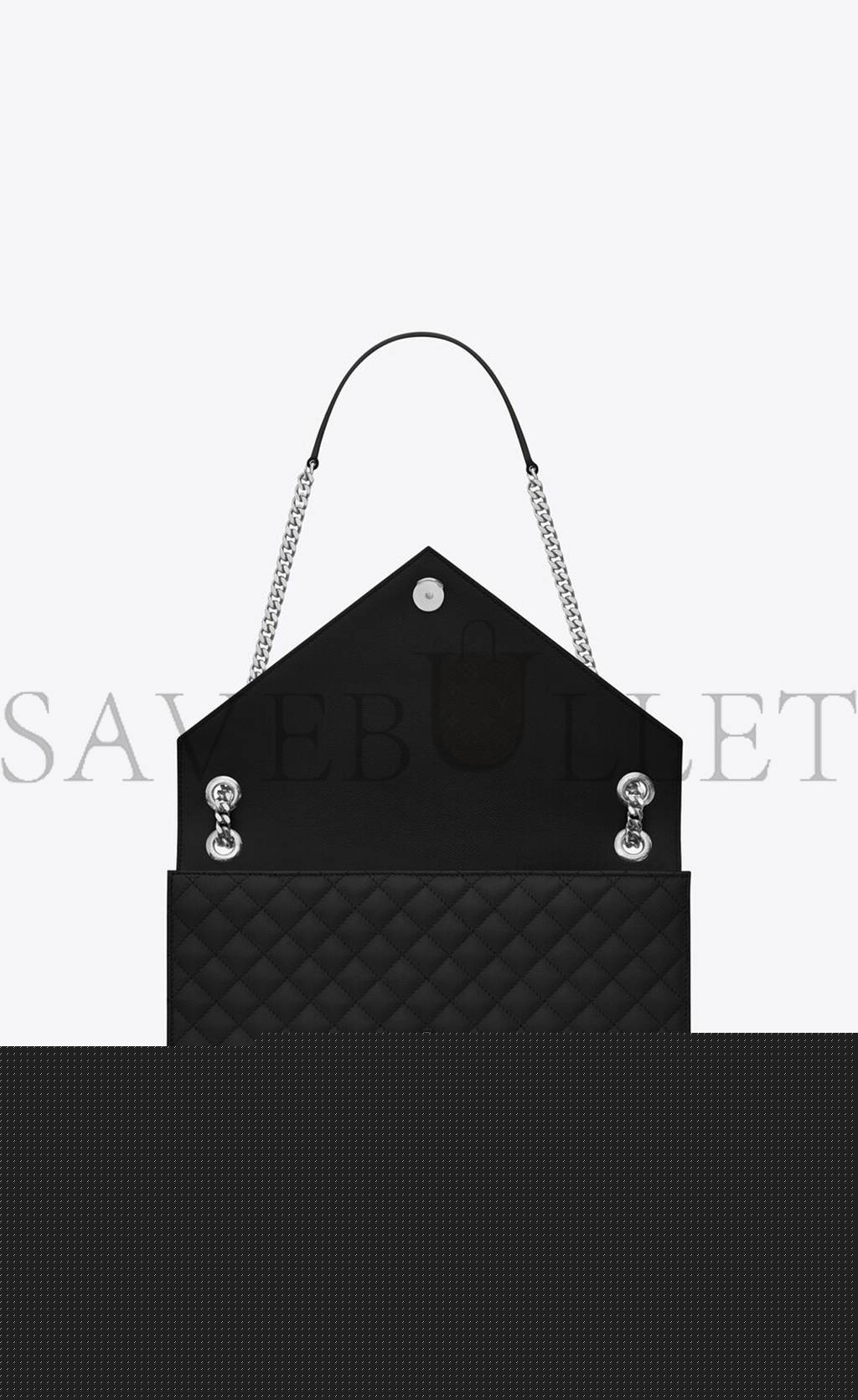 Y*L envelope large bag in mix matelassé grain de poudre embossed leather 600166bow921000 (31*22*7.5cm)