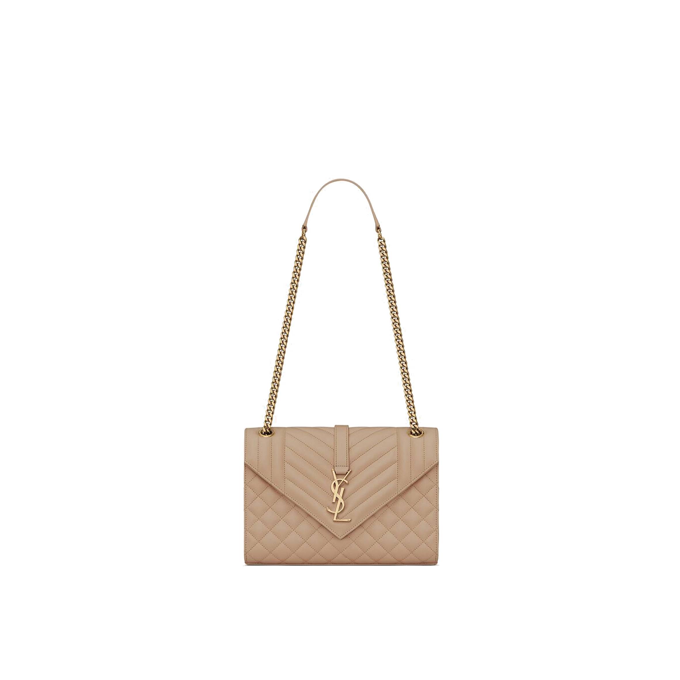 Y*L envelope medium chain bag in mix matelassé grain de poudre embossed leather 600185bow912721 (24*17.5*6cm)