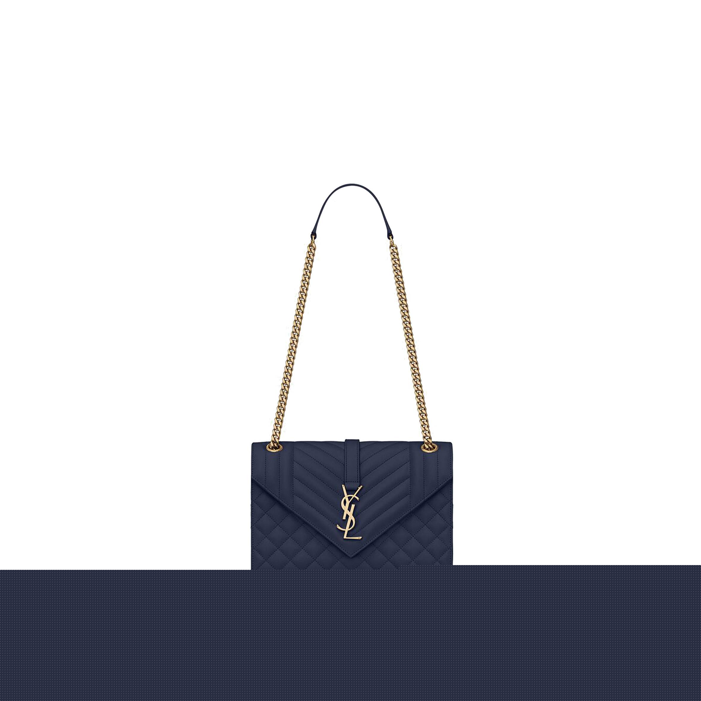 Y*L envelope medium chain bag in mix matelassé grain de poudre embossed leather 600185bow914147 (24*17.5*6cm)