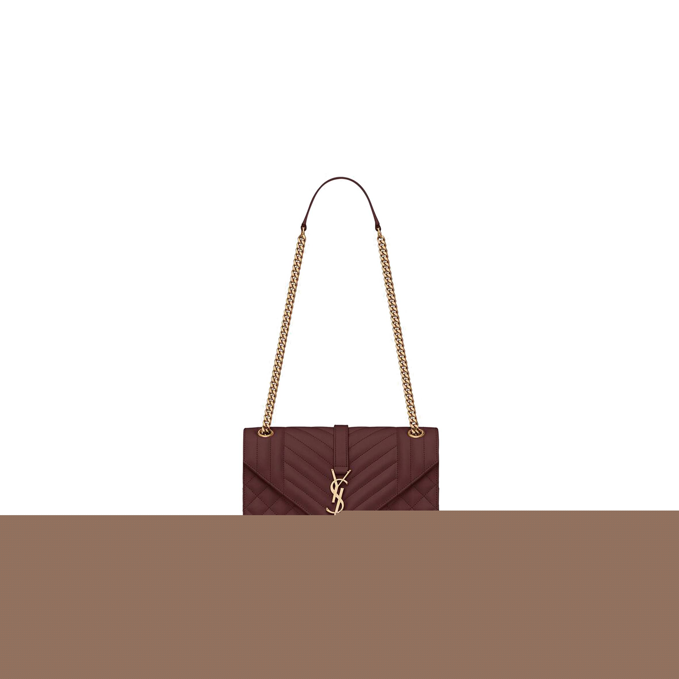 Y*L envelope medium chain bag in mix matelassé grain de poudre embossed leather 600185bow916475 (24*17.5*6cm)