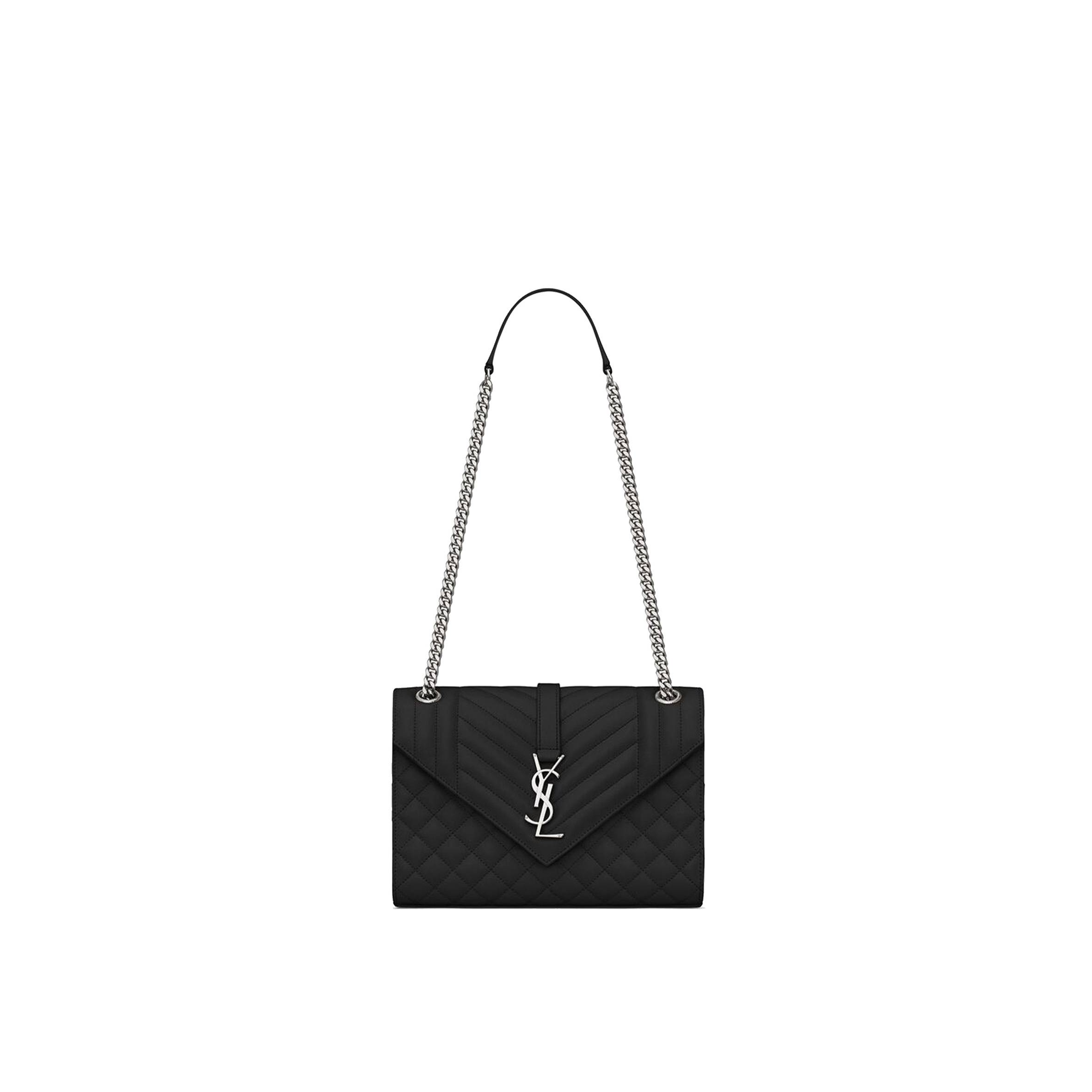 Y*L envelope medium chain bag in mix matelassé grain de poudre embossed leather 600185bow921000 (24*17.5*6cm)