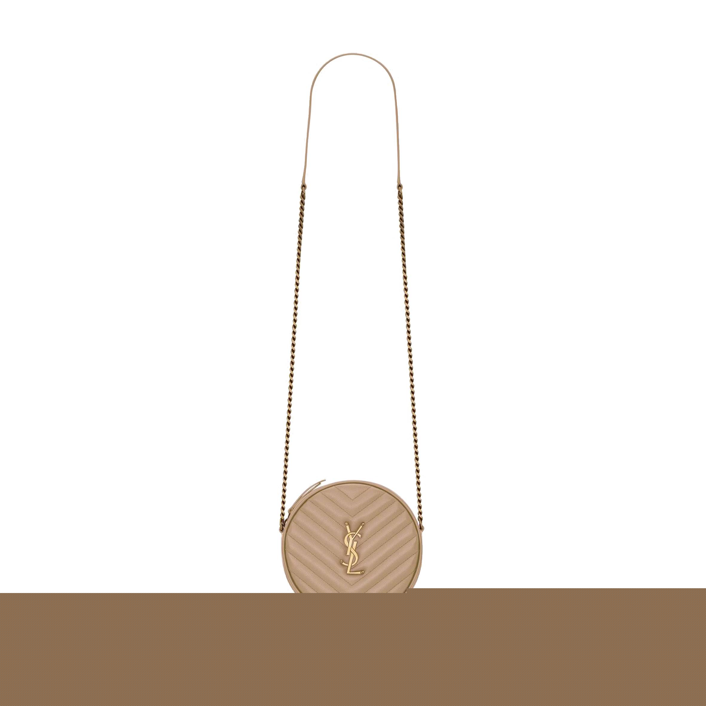 Y*L vinyle round camera bag in chevron-quilted grain de poudre embossed leather 6104361gf072721 (17*17*5.5cm)