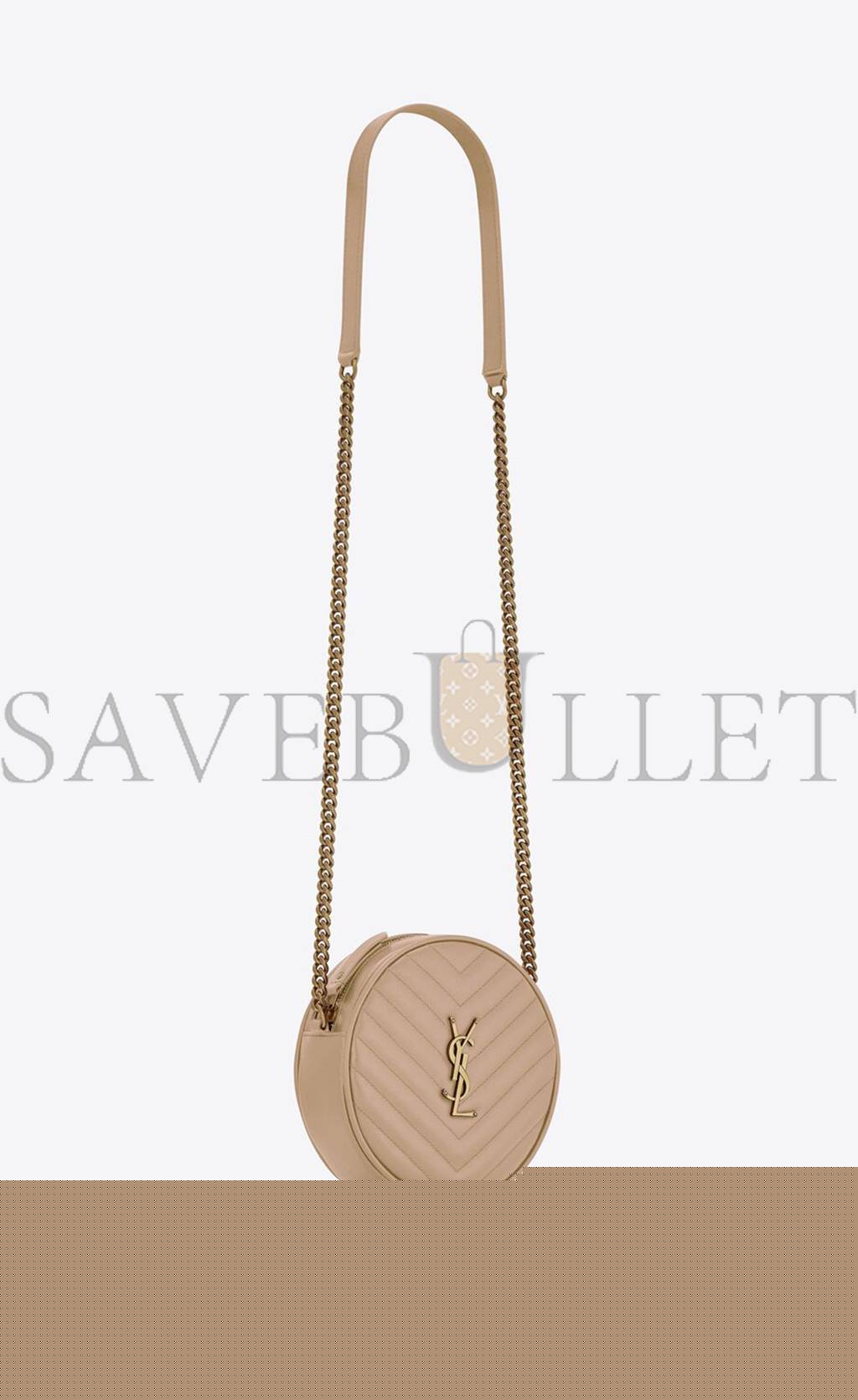 Y*L vinyle round camera bag in chevron-quilted grain de poudre embossed leather 6104361gf072721 (17*17*5.5cm)