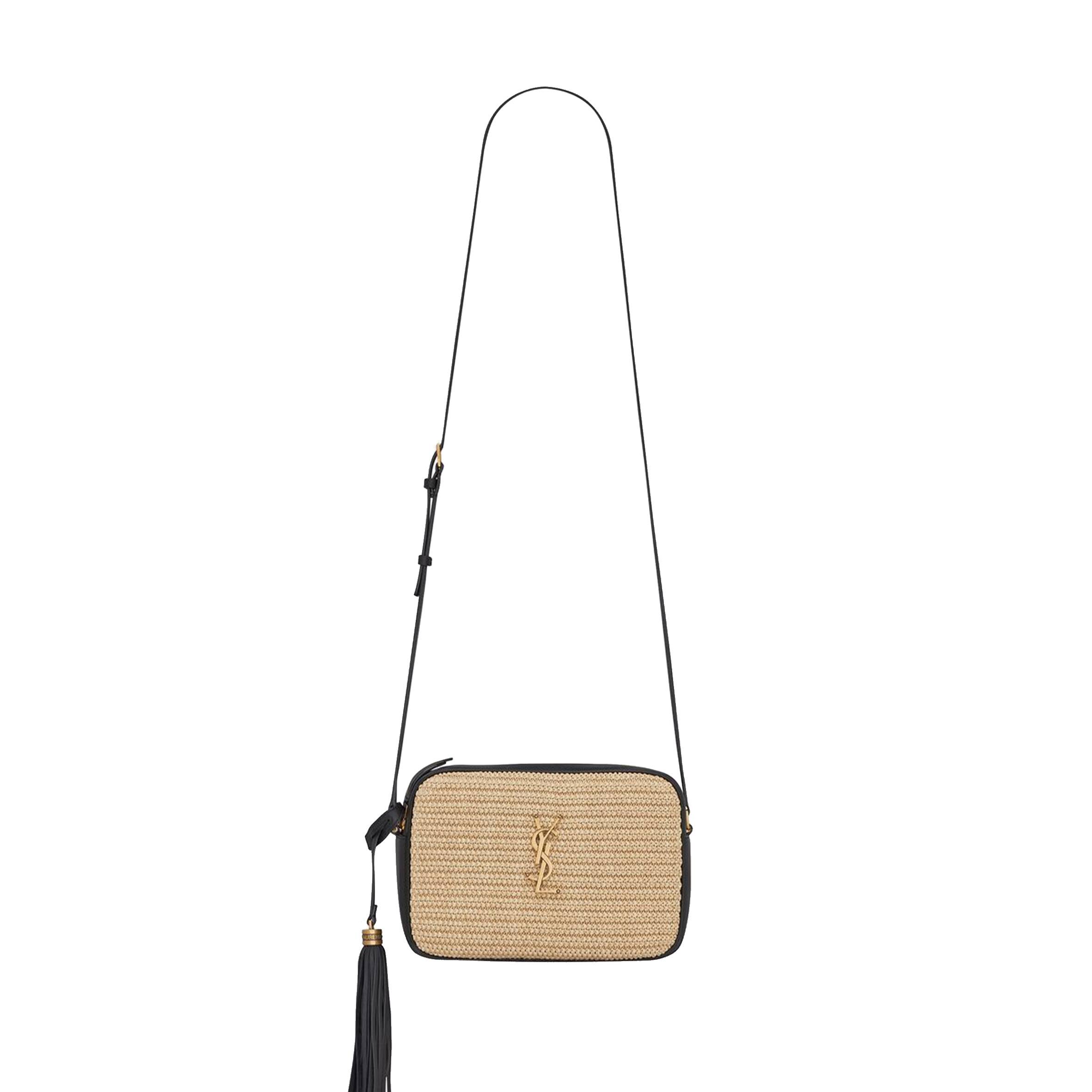 Y*L lou camera bag in raffia and smooth leather 6125429obew7070 (23*16*6cm)