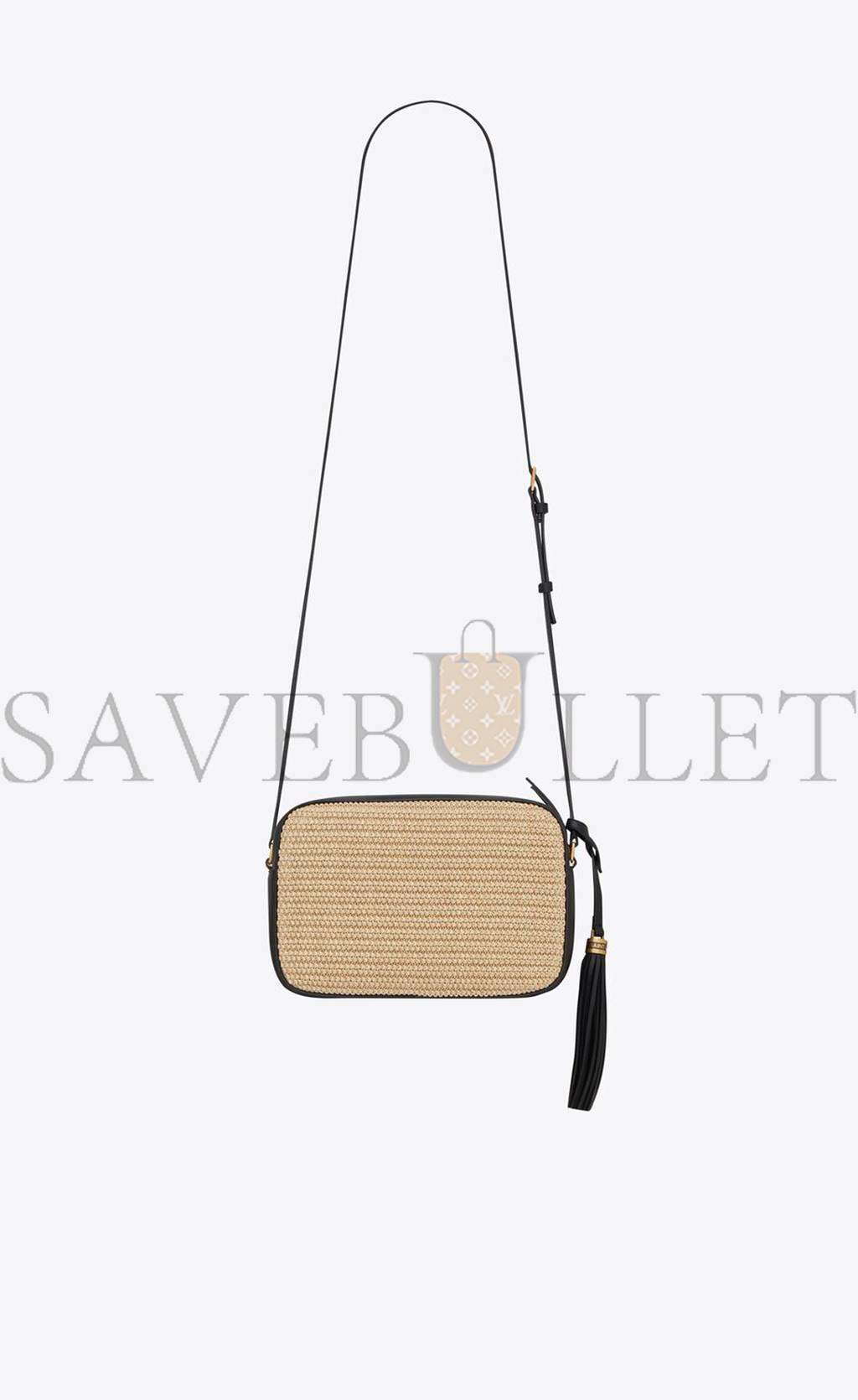 Y*L lou camera bag in raffia and smooth leather 6125429obew7070 (23*16*6cm)