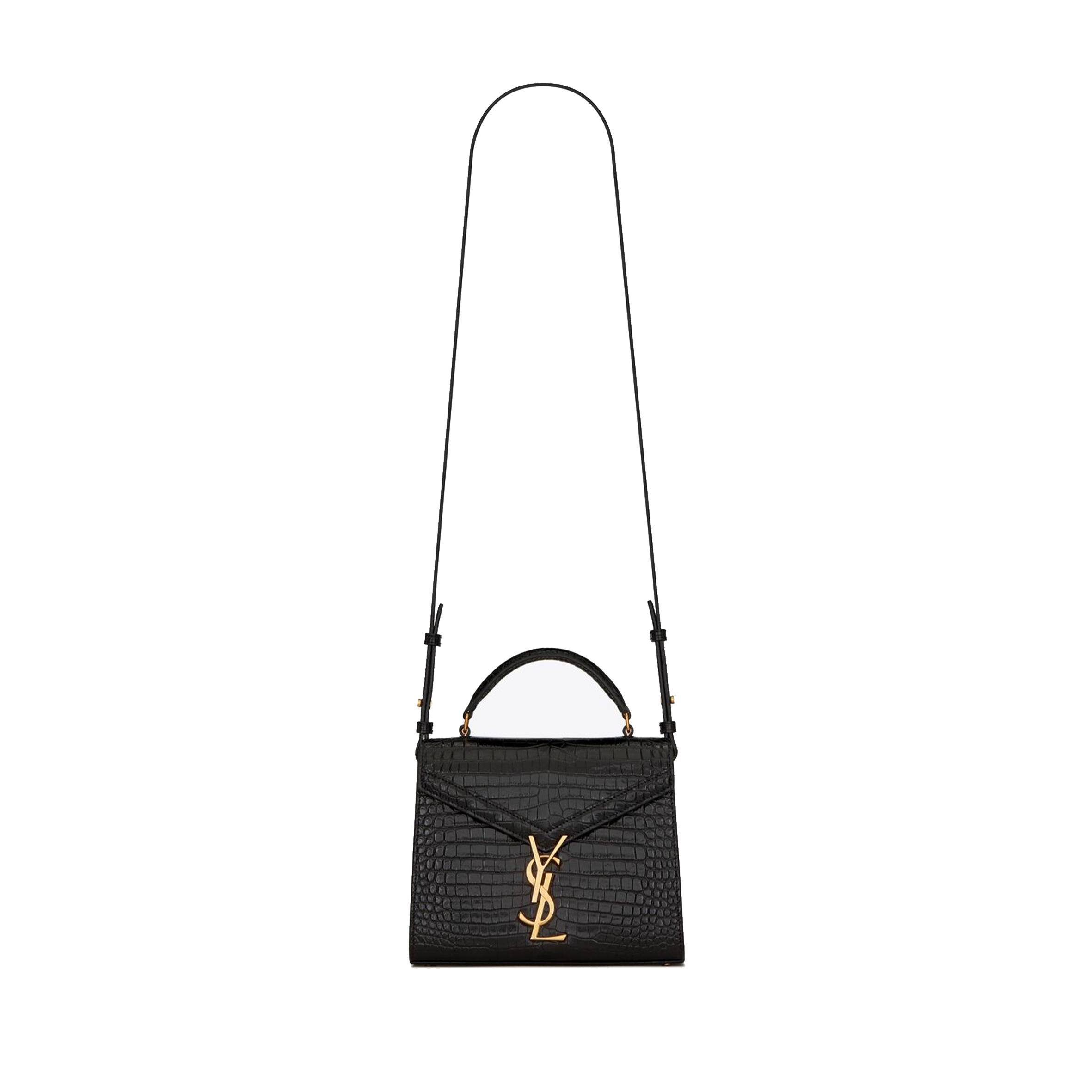 Y*L cassandra mini top handle bag in crocodile-embossed shiny leather 623930dnd0j1000 (20*16*7.5cm)