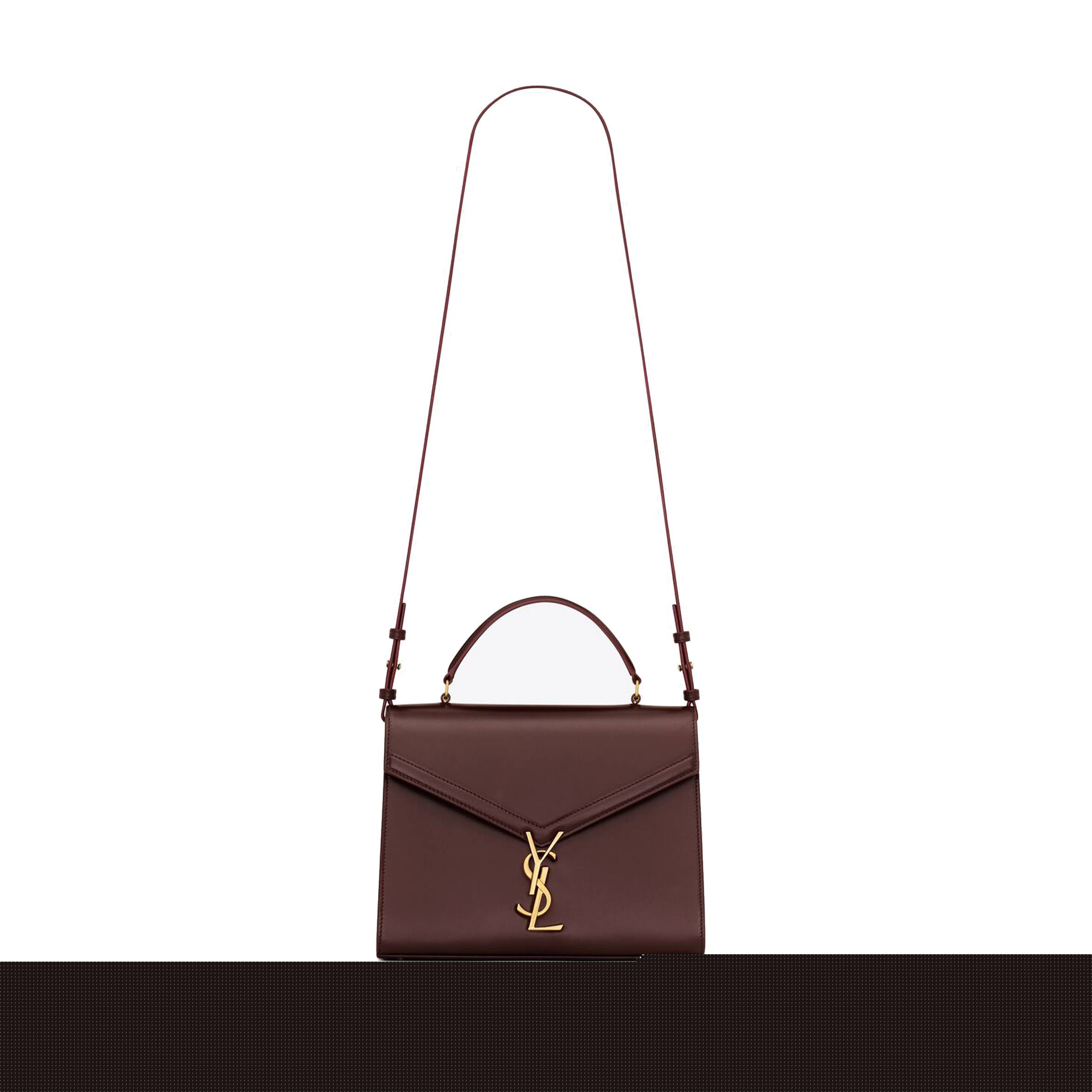 y*l cassandra medium top handle bag in box Sa**t Lau*nt leather 6239310sx0w2045 (24.5*20*11.5cm)