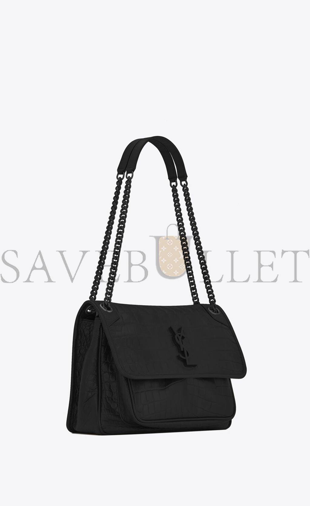 Y*L niki medium chain bag in crocodile-embossed leather 6331501k00u1000 (28*20*8.5cm)