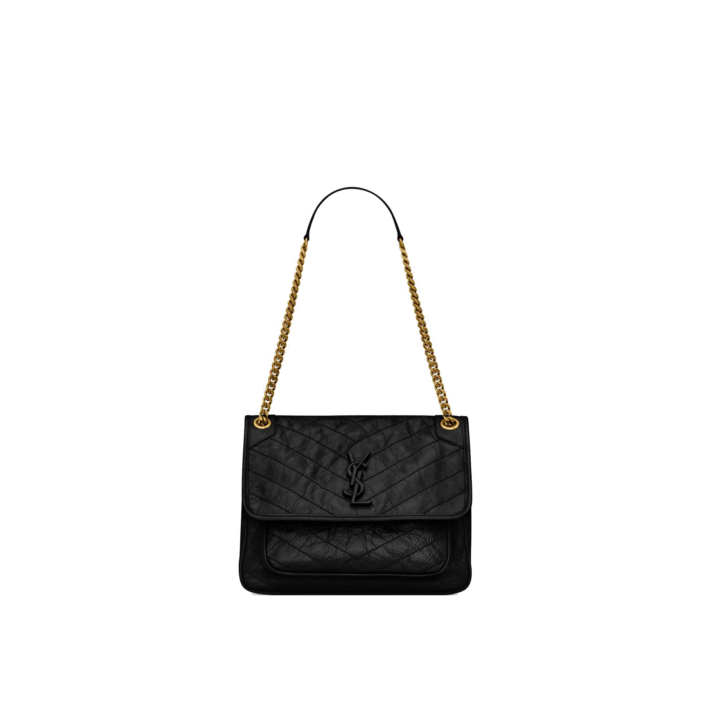 Y*L niki medium chain bag in crinkled vintage leather 6331580en071000 (28*20*8.5cm)