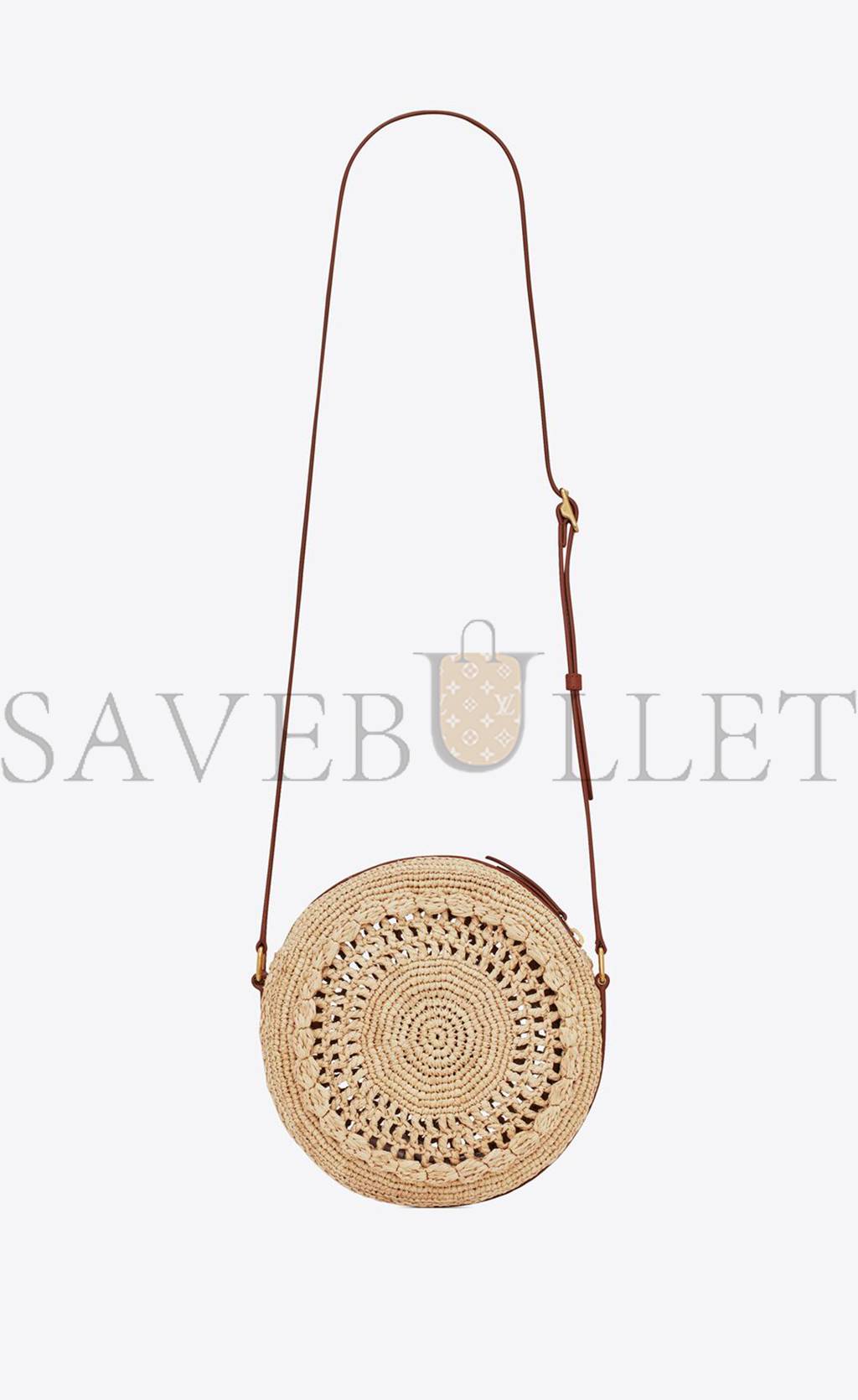 Y*L sac rond in raffia and smooth leather 685601gaaaa2080 (21*21*4cm)