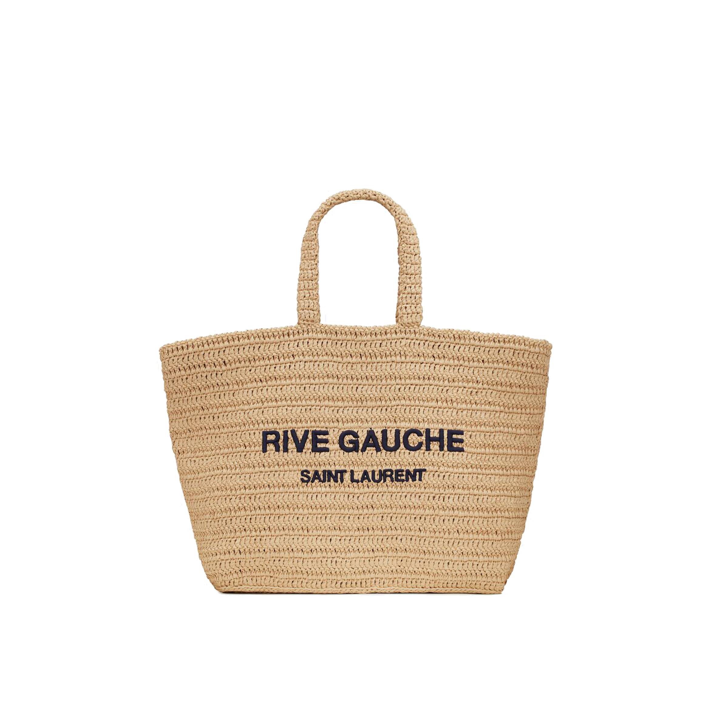 y*l rive gauche S*pple tote bag in raffia crochet 688864gaaa12086 (38*35*14.5cm)